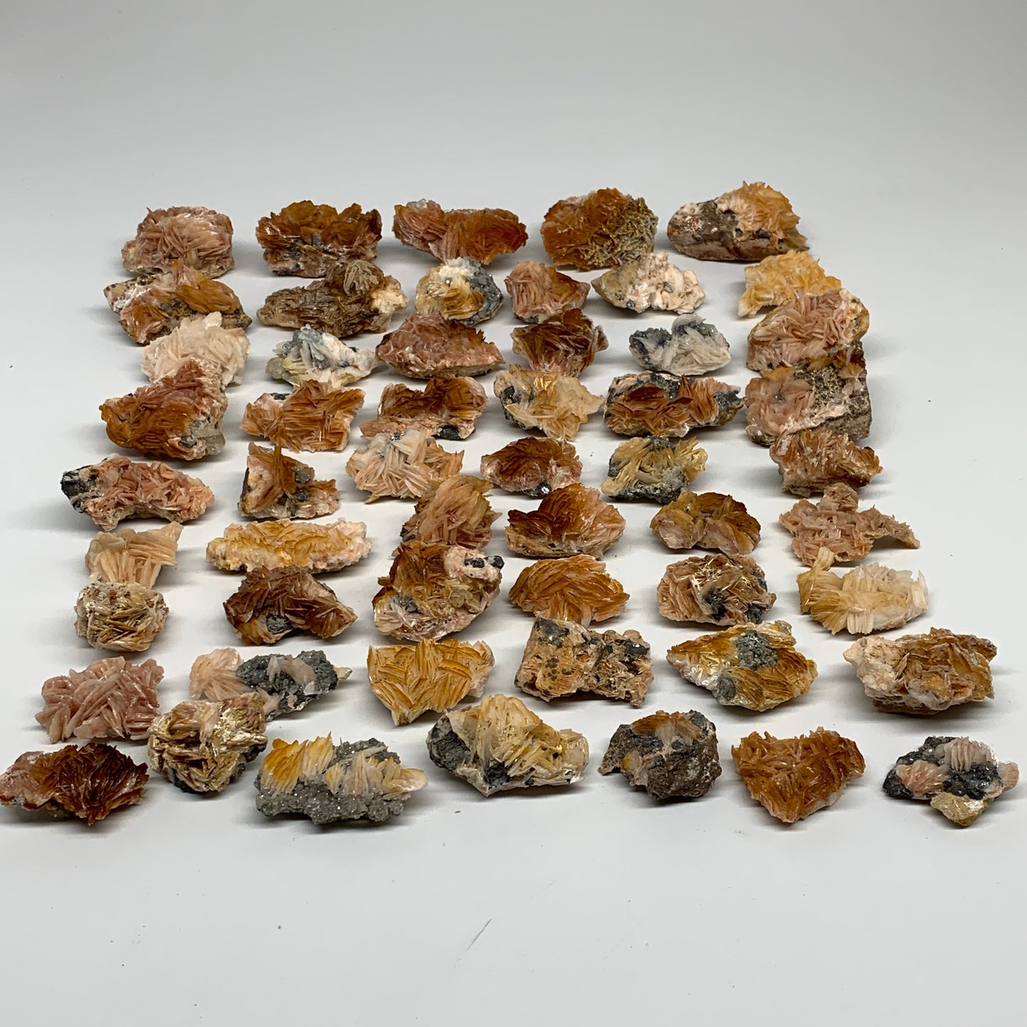 4.12 lbs, 1.1"-2.3", 56pcs Lot, Small Golden Barite Mineral Specimen, B33563