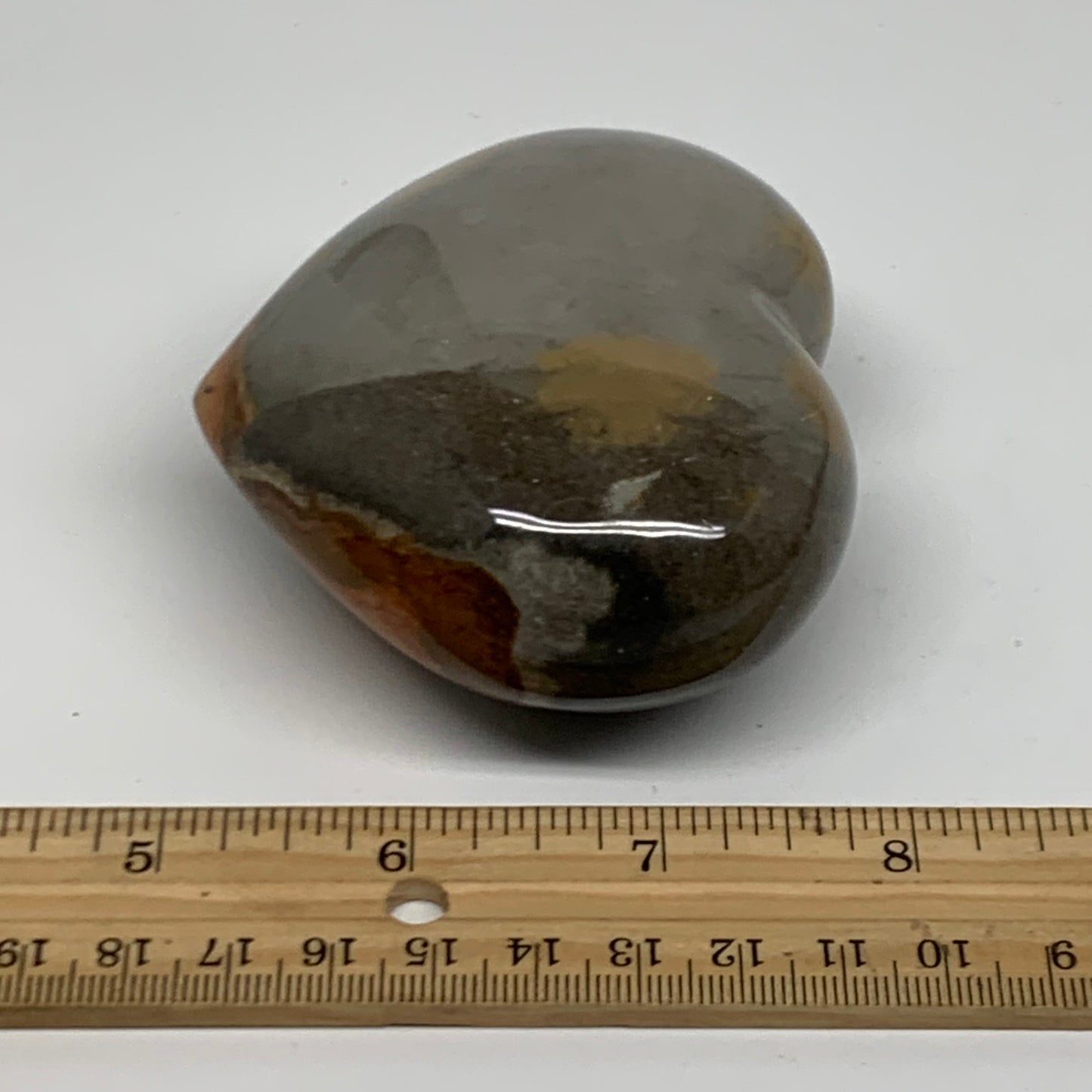 0.66 lbs, 2.8"x3.3"x1.6", Polychrome Jasper Heart Polished Crystal, B38048