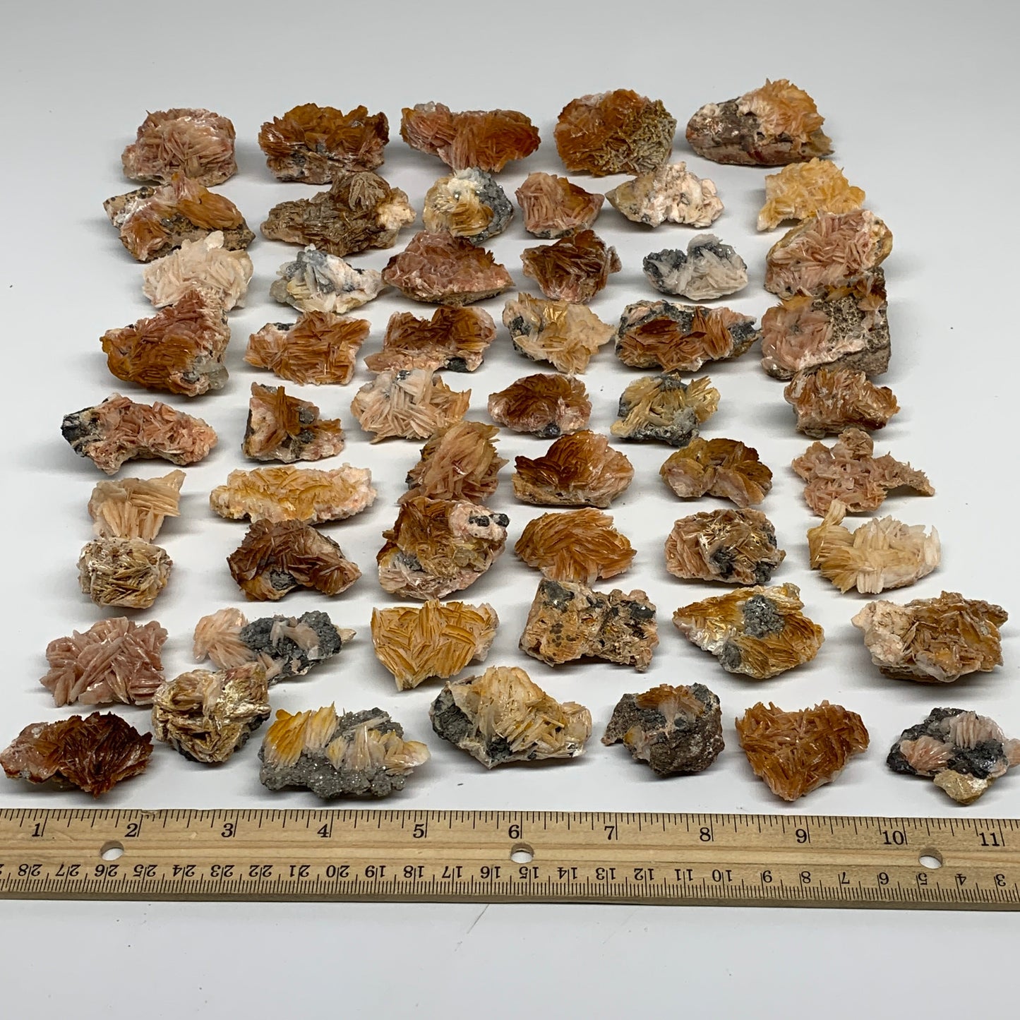 4.12 lbs, 1.1"-2.3", 56pcs Lot, Small Golden Barite Mineral Specimen, B33563