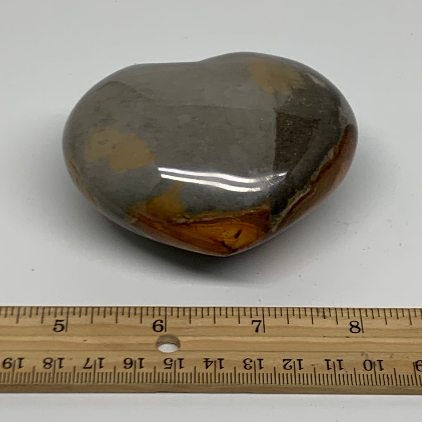 0.66 lbs, 2.8"x3.3"x1.6", Polychrome Jasper Heart Polished Crystal, B38048