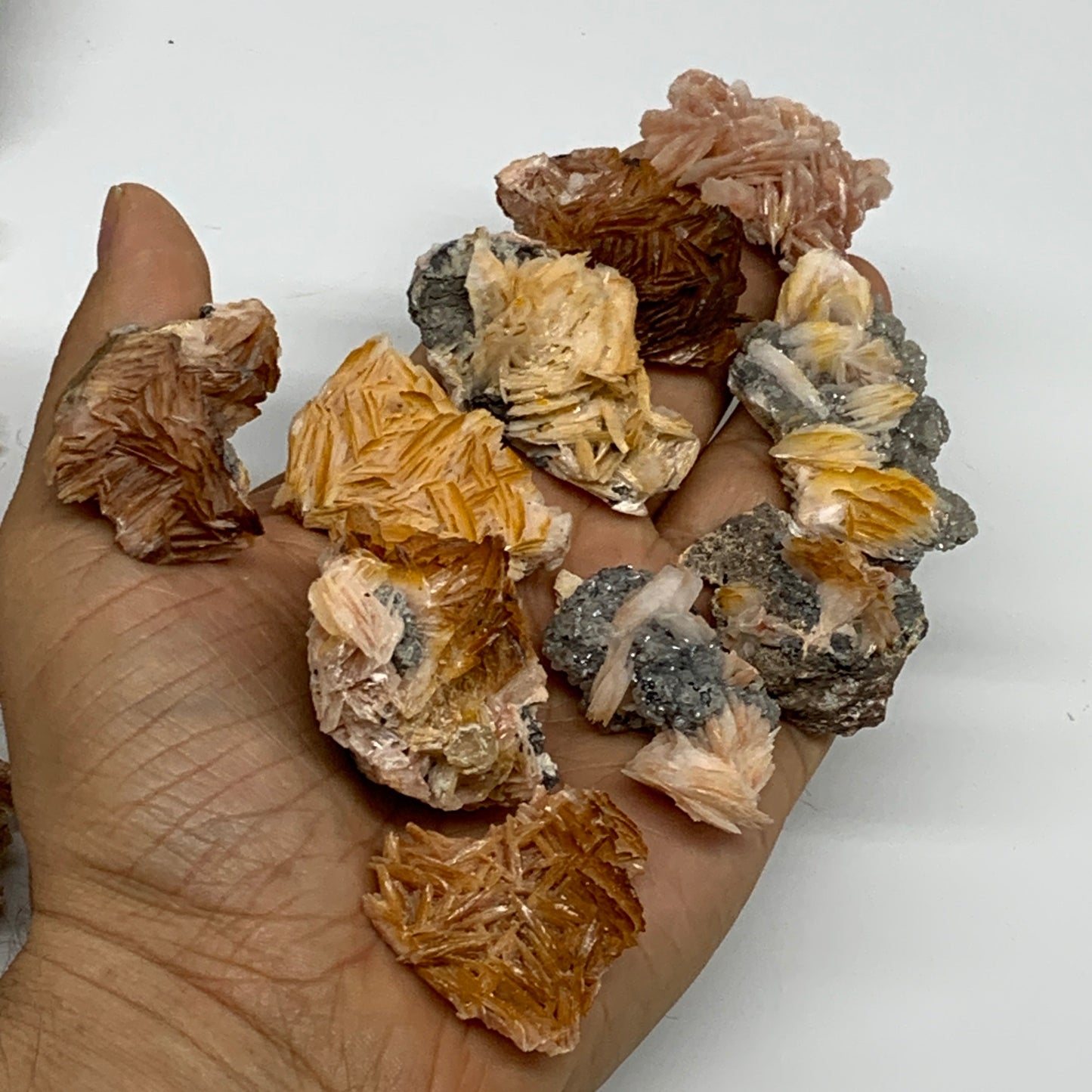 4.12 lbs, 1.1"-2.3", 56pcs Lot, Small Golden Barite Mineral Specimen, B33563