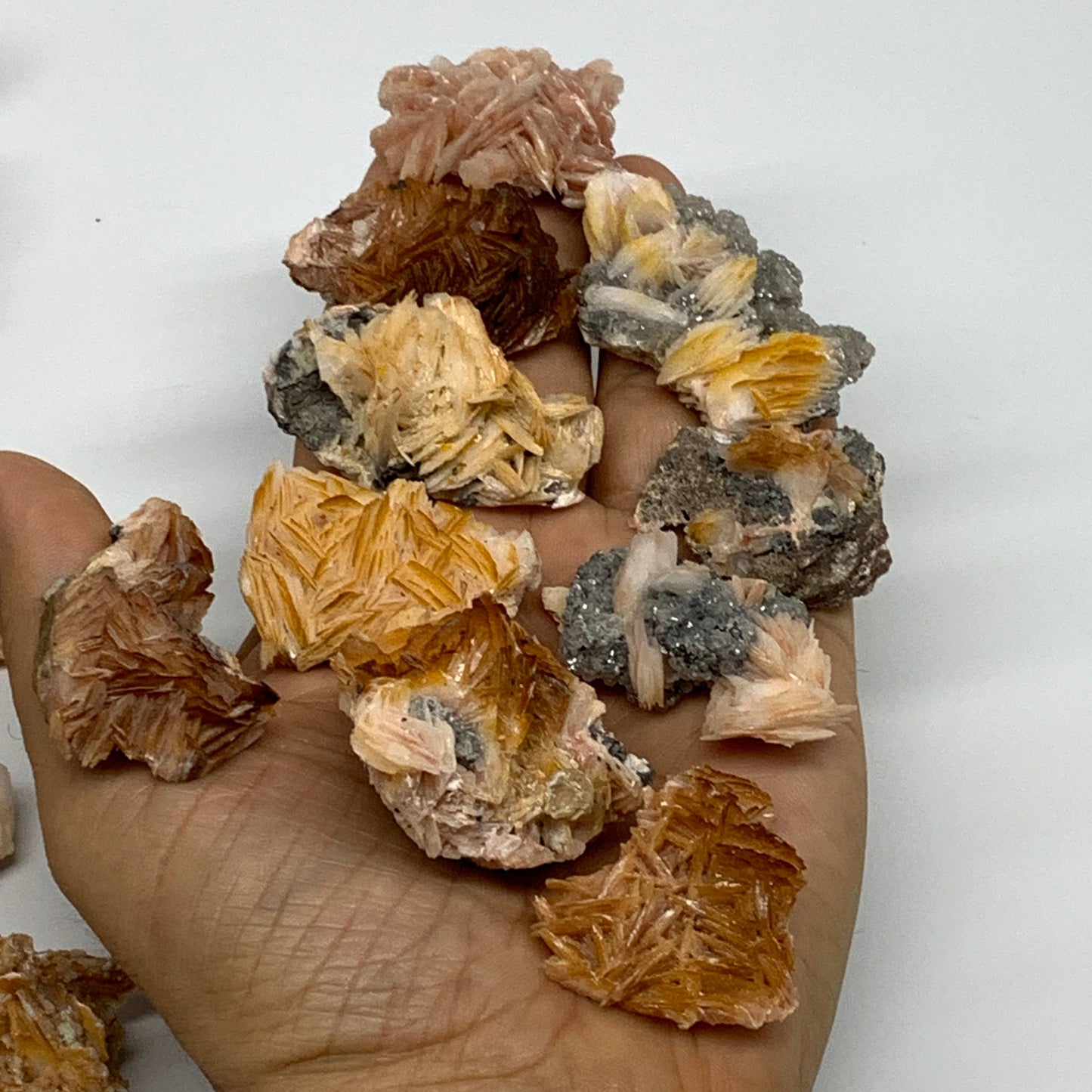 4.12 lbs, 1.1"-2.3", 56pcs Lot, Small Golden Barite Mineral Specimen, B33563