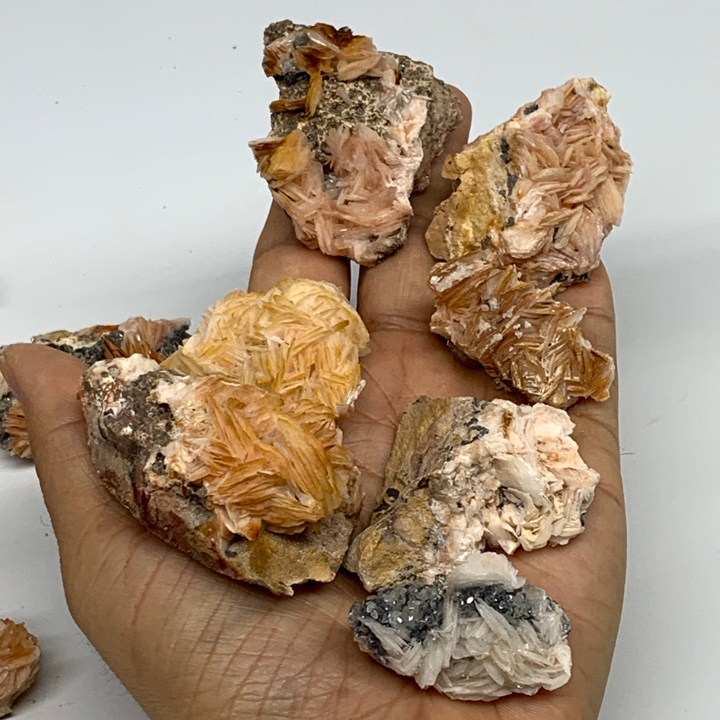 4.12 lbs, 1.1"-2.3", 56pcs Lot, Small Golden Barite Mineral Specimen, B33563