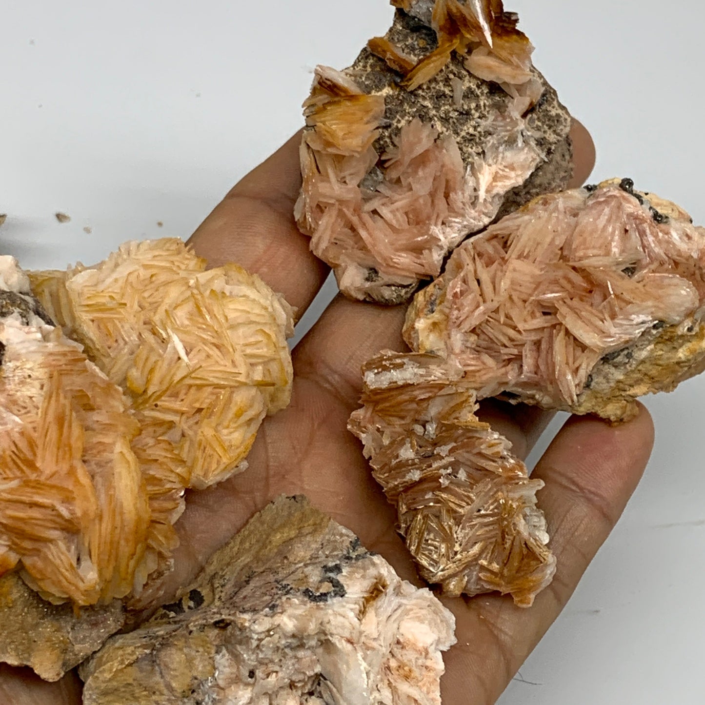 4.12 lbs, 1.1"-2.3", 56pcs Lot, Small Golden Barite Mineral Specimen, B33563