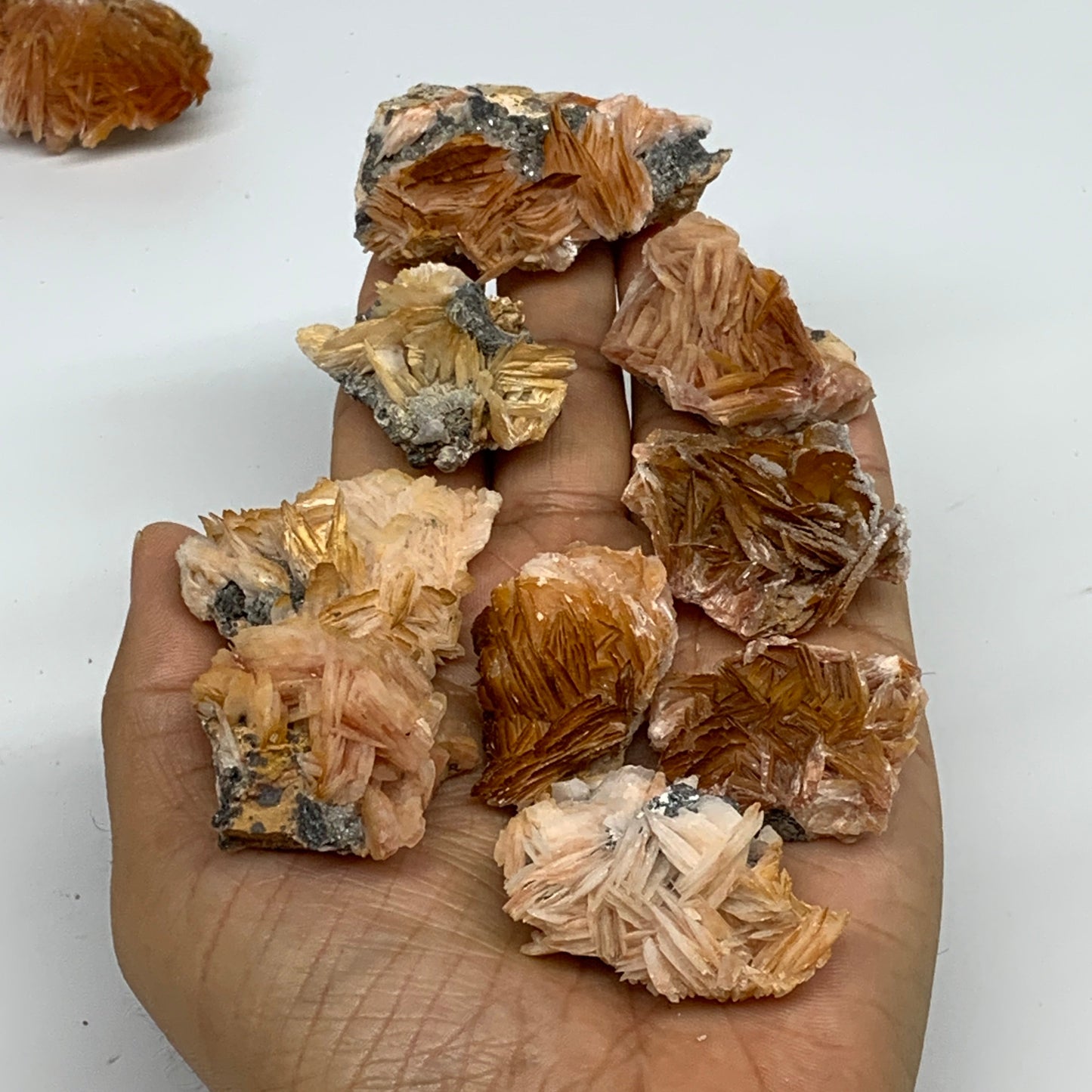 4.12 lbs, 1.1"-2.3", 56pcs Lot, Small Golden Barite Mineral Specimen, B33563