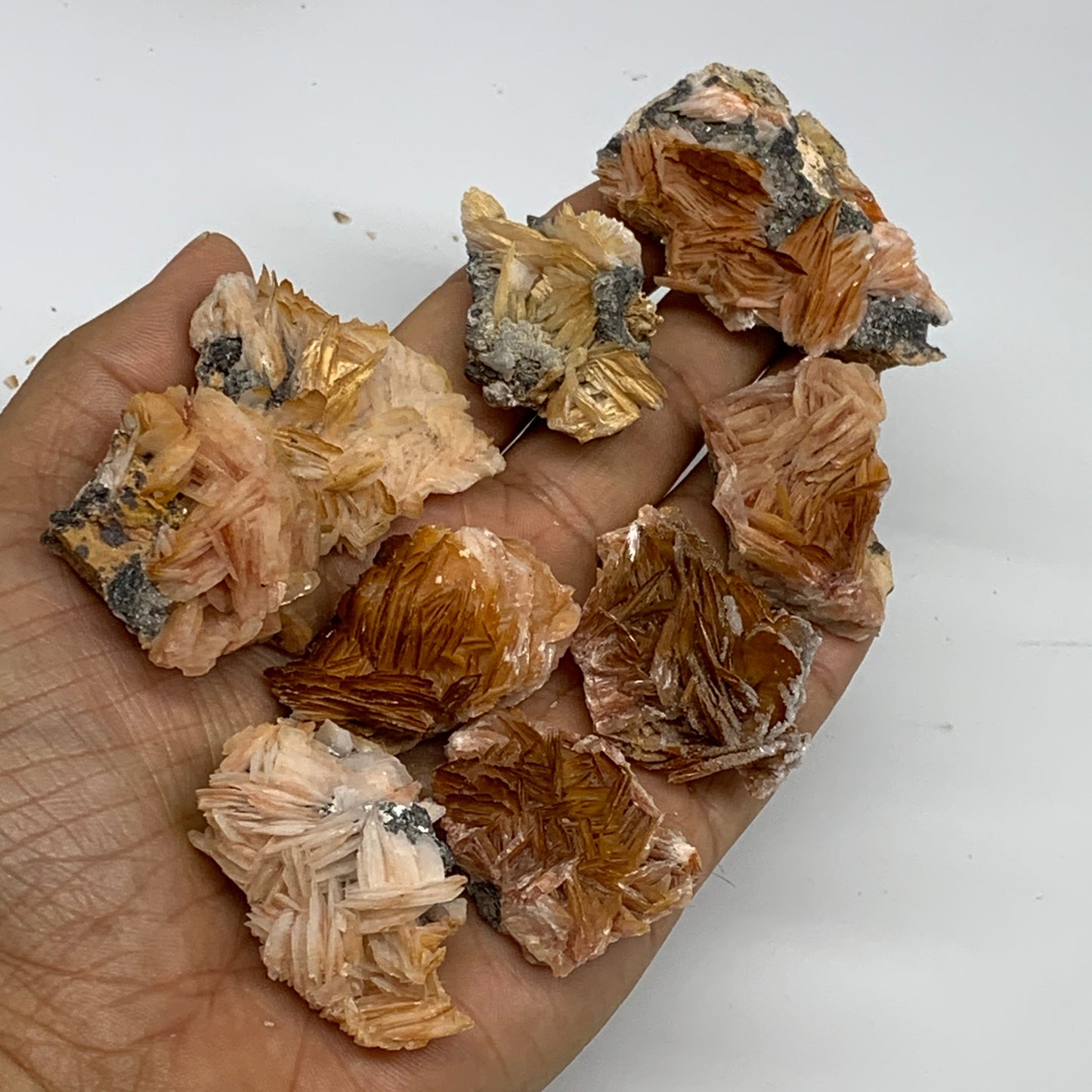 4.12 lbs, 1.1"-2.3", 56pcs Lot, Small Golden Barite Mineral Specimen, B33563