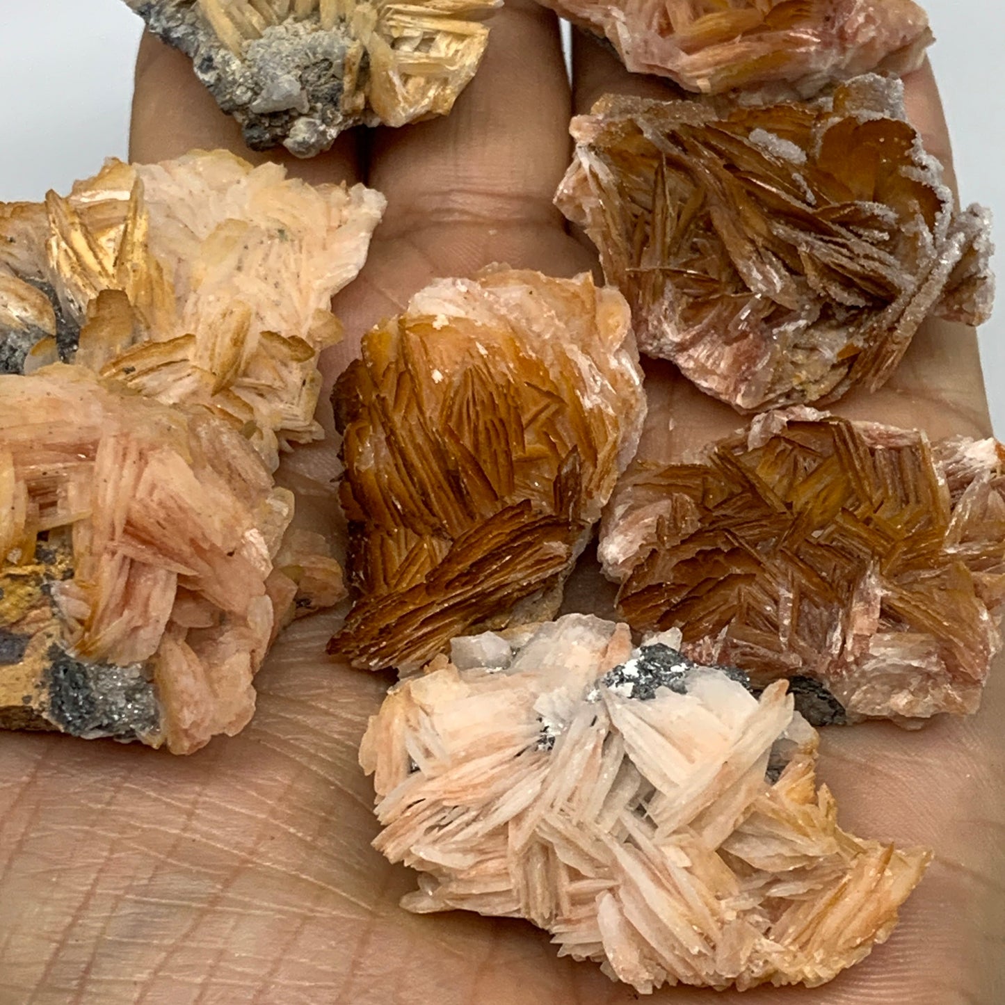 4.12 lbs, 1.1"-2.3", 56pcs Lot, Small Golden Barite Mineral Specimen, B33563