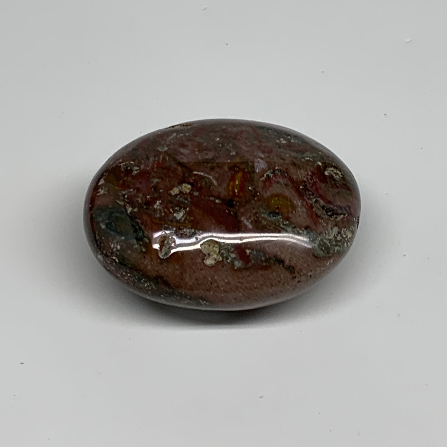 151.9g, 2.6"x2.1"x1.2" Natural Ocean Jasper Palm-Stone Orbicular Jasper, B30747