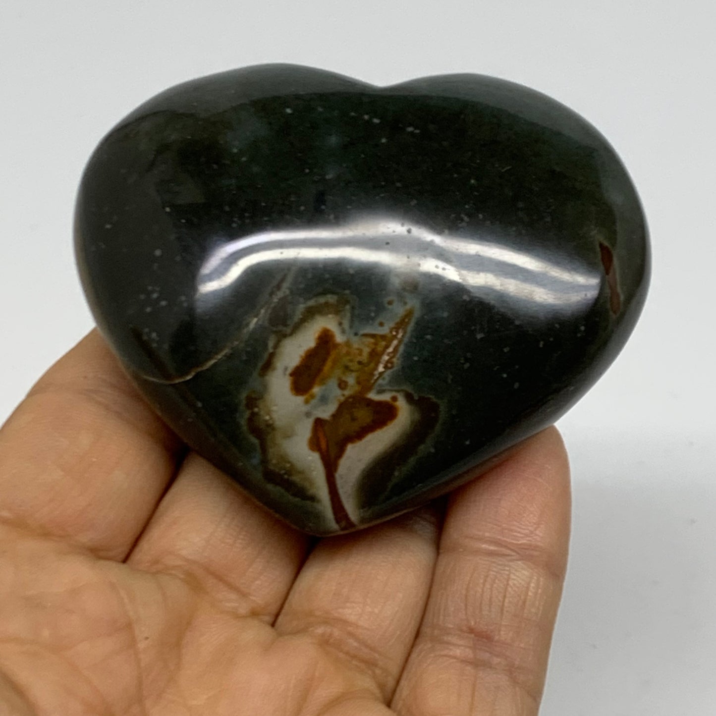 0.29 lbs, 2.3"x2.7"x1", Polychrome Jasper Heart Polished Crystal, B38050