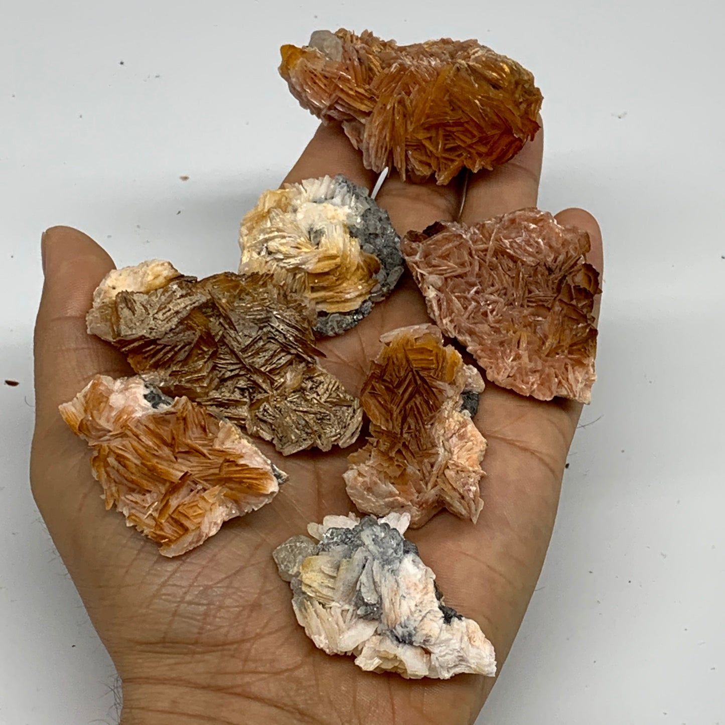 4.12 lbs, 1.1"-2.3", 56pcs Lot, Small Golden Barite Mineral Specimen, B33563