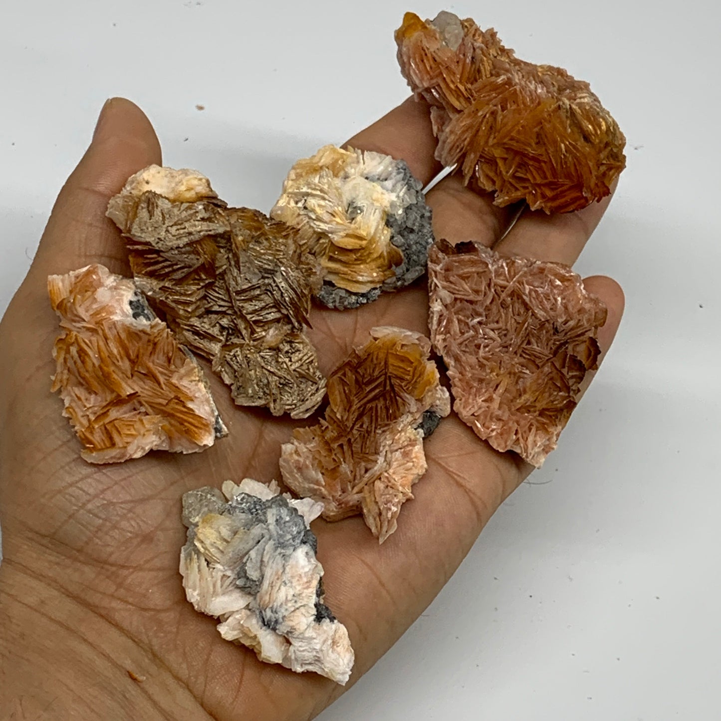 4.12 lbs, 1.1"-2.3", 56pcs Lot, Small Golden Barite Mineral Specimen, B33563