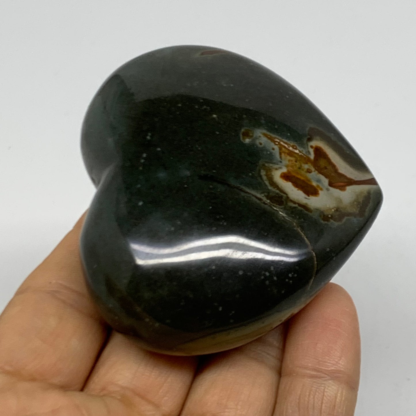 0.29 lbs, 2.3"x2.7"x1", Polychrome Jasper Heart Polished Crystal, B38050