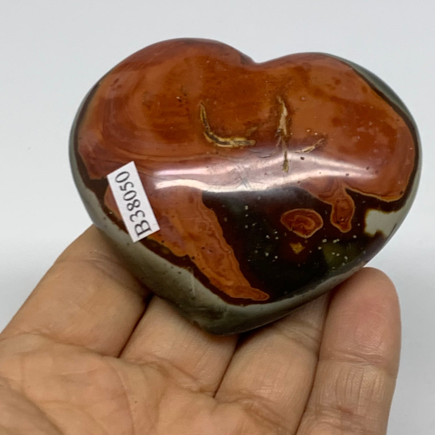0.29 lbs, 2.3"x2.7"x1", Polychrome Jasper Heart Polished Crystal, B38050