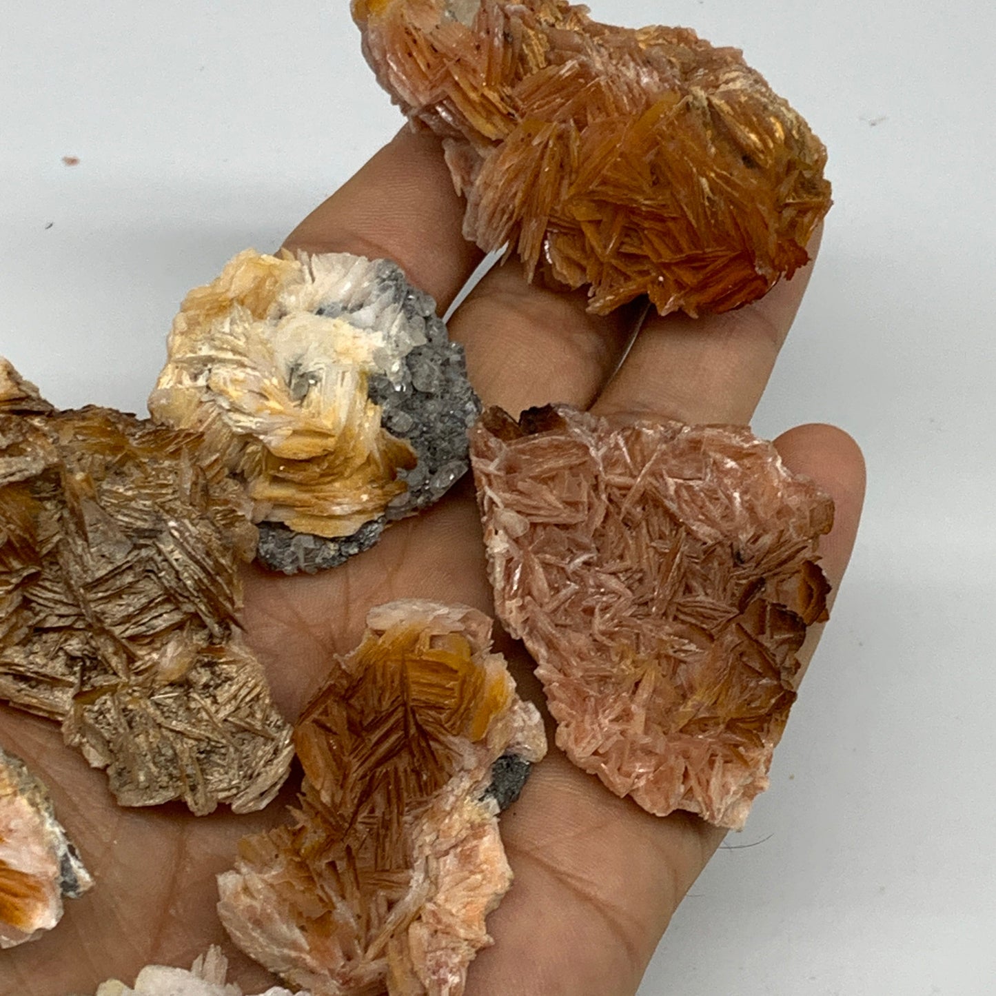 4.12 lbs, 1.1"-2.3", 56pcs Lot, Small Golden Barite Mineral Specimen, B33563