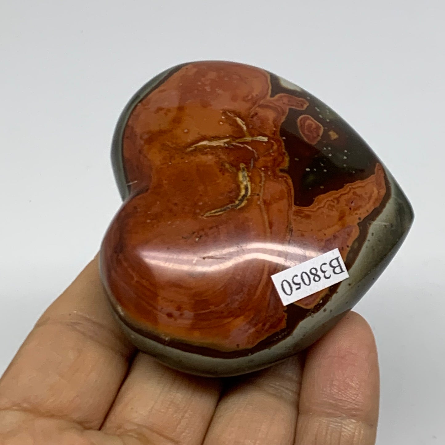 0.29 lbs, 2.3"x2.7"x1", Polychrome Jasper Heart Polished Crystal, B38050