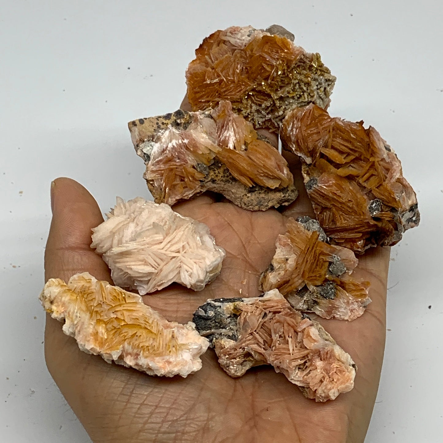 4.12 lbs, 1.1"-2.3", 56pcs Lot, Small Golden Barite Mineral Specimen, B33563