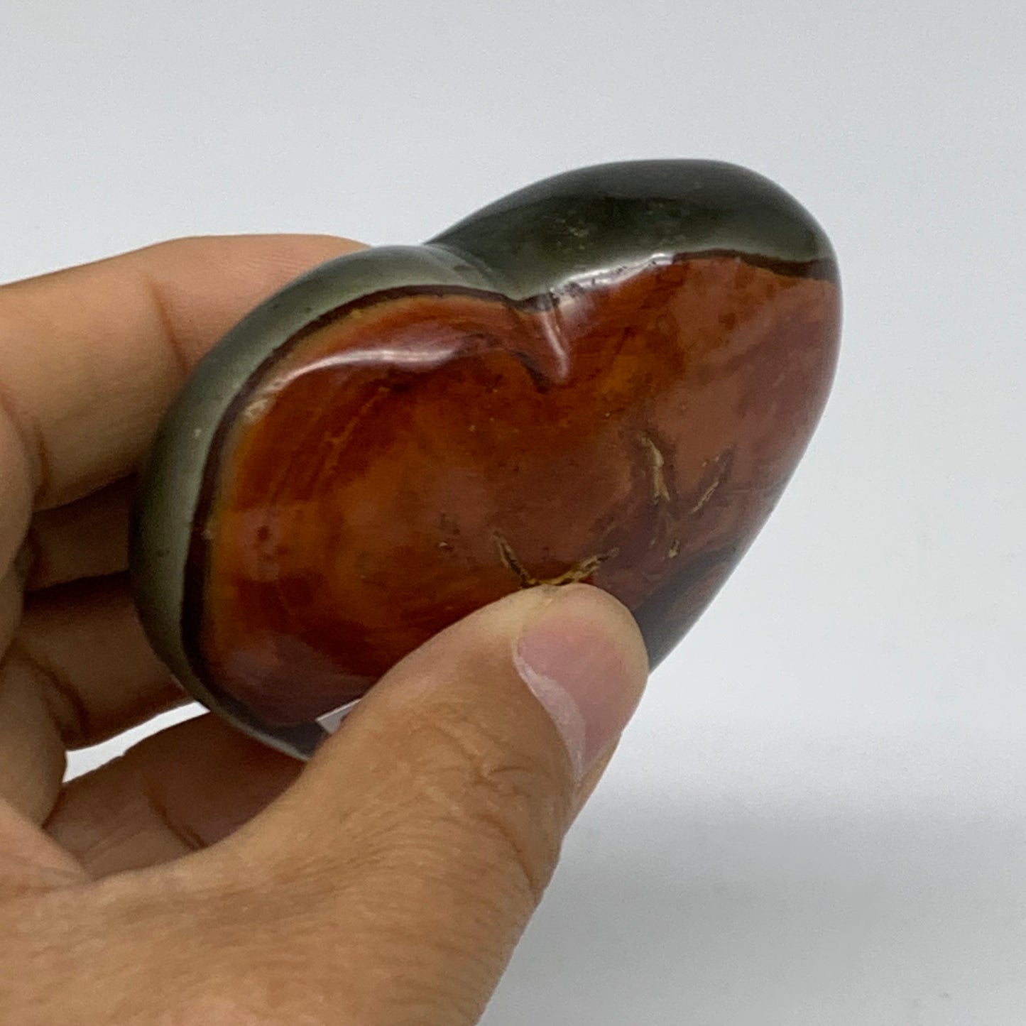 0.29 lbs, 2.3"x2.7"x1", Polychrome Jasper Heart Polished Crystal, B38050