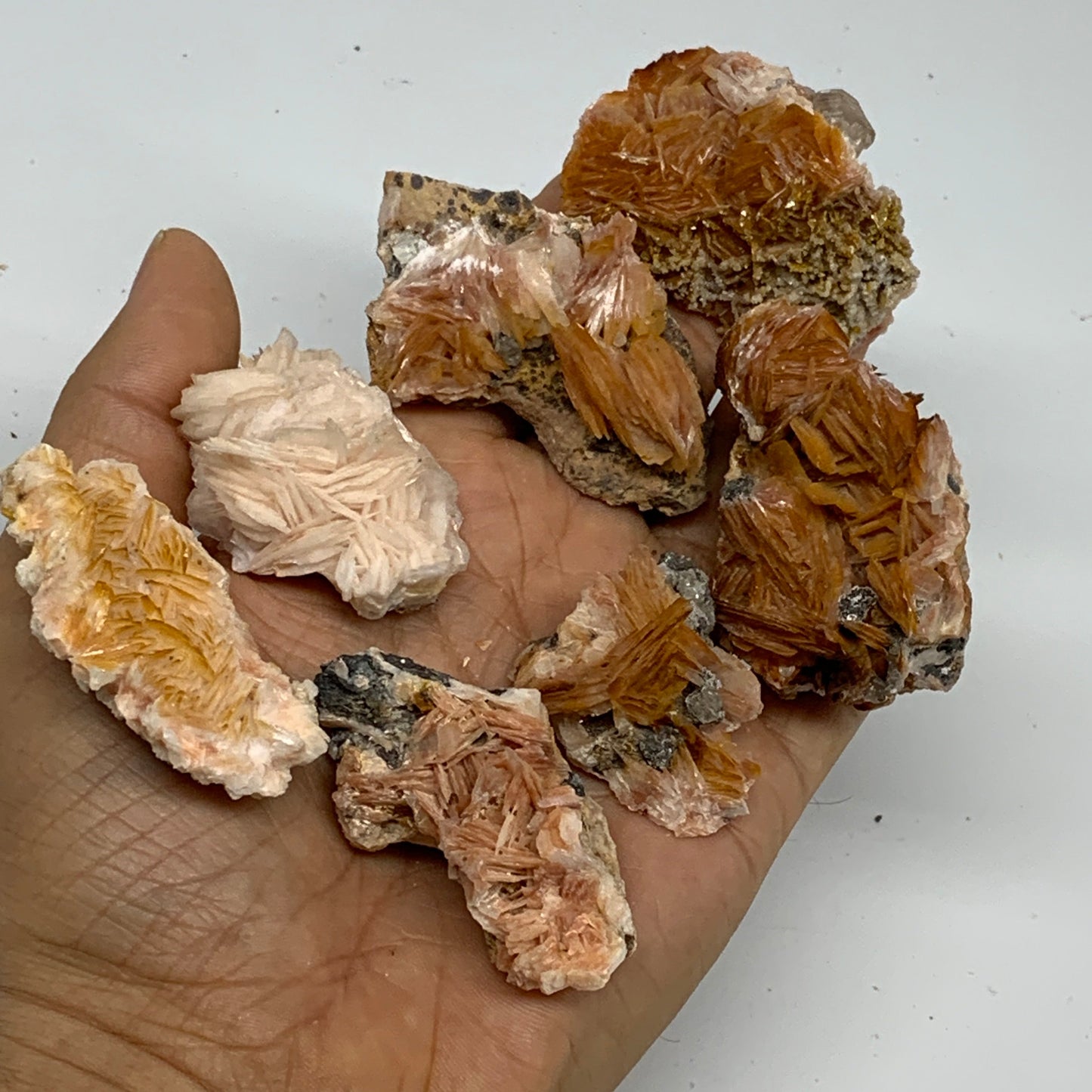 4.12 lbs, 1.1"-2.3", 56pcs Lot, Small Golden Barite Mineral Specimen, B33563