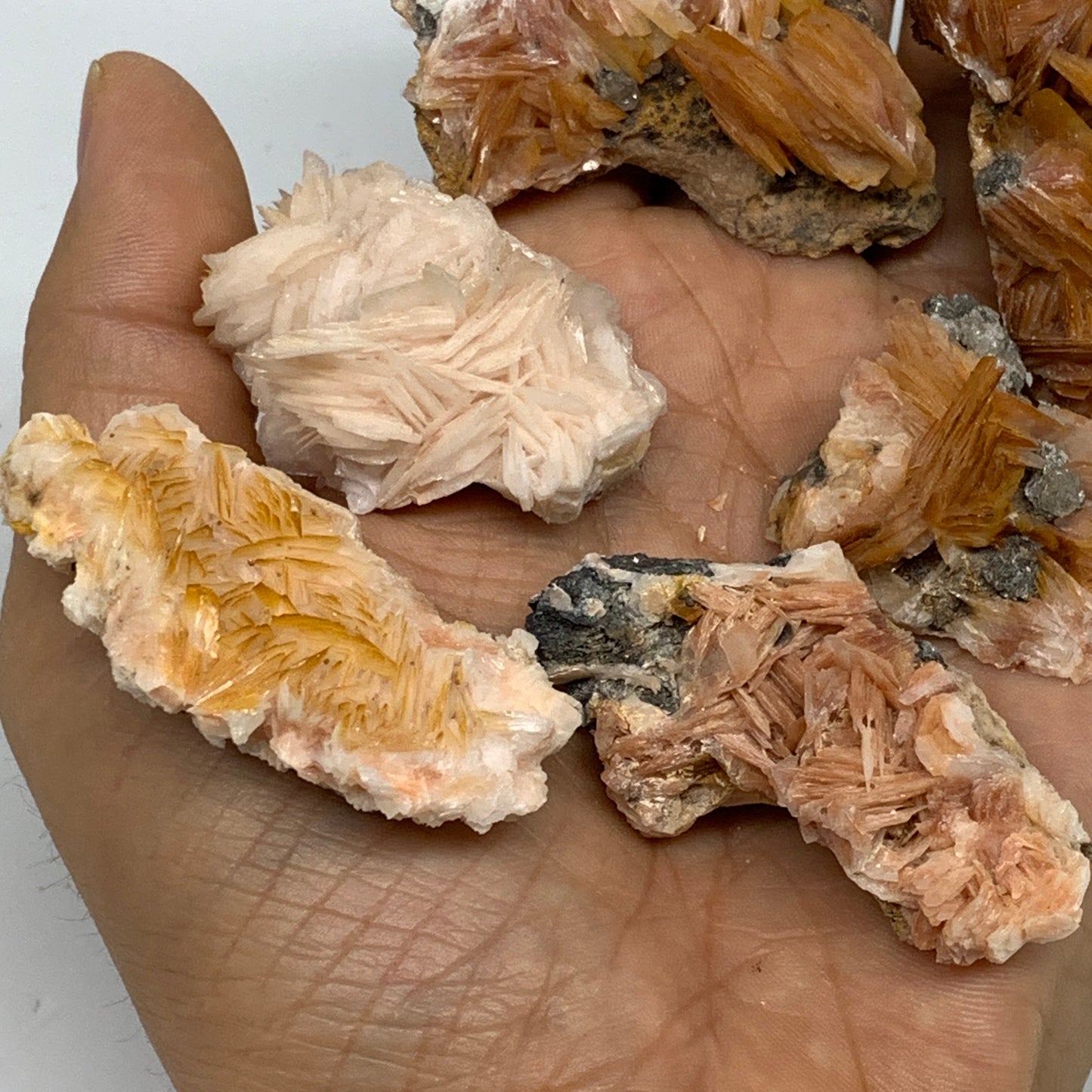 4.12 lbs, 1.1"-2.3", 56pcs Lot, Small Golden Barite Mineral Specimen, B33563