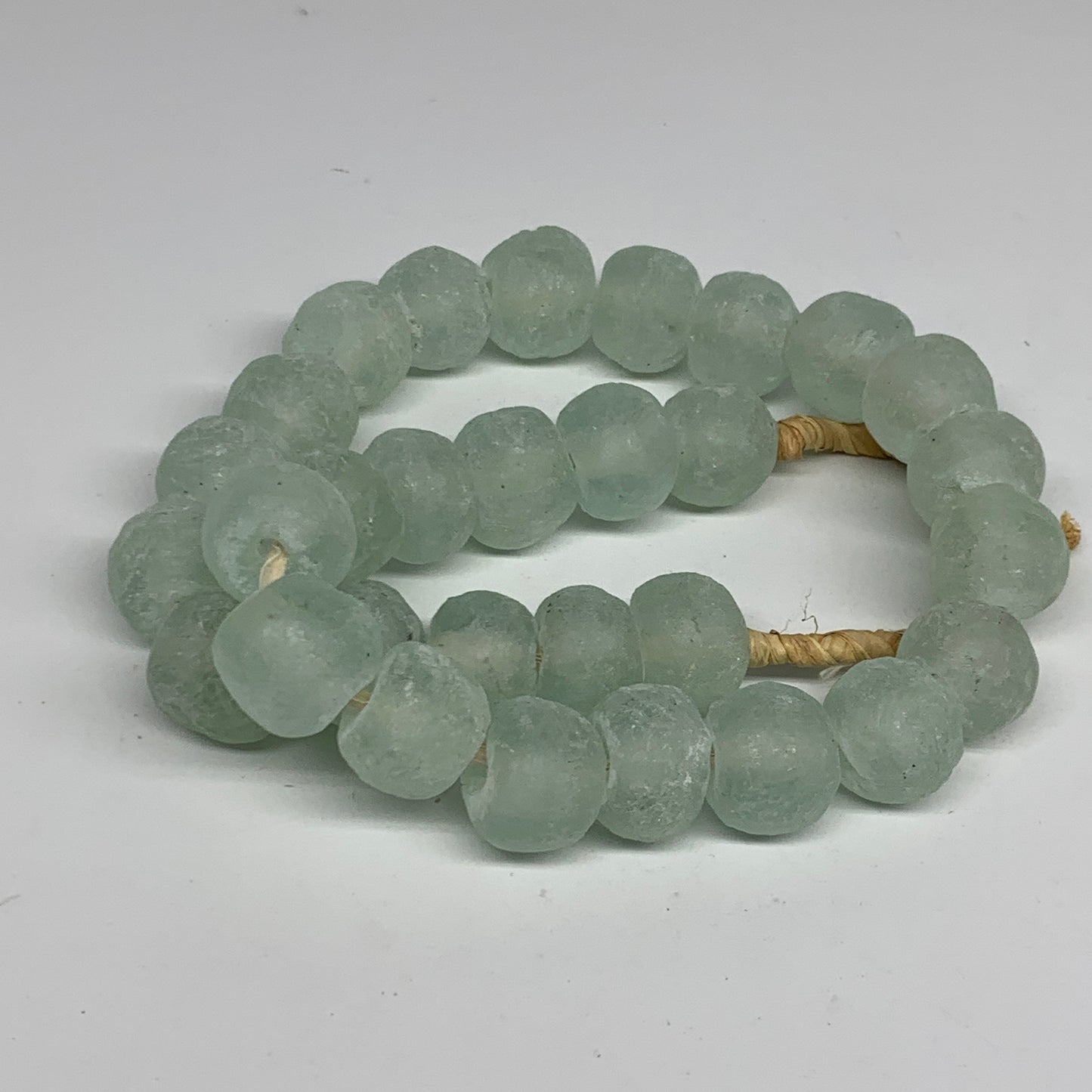 0.87 lbs, 15mm-21mm, 1 Strand, 30 beads, Green/Blue Sea Glass Beads, B35702