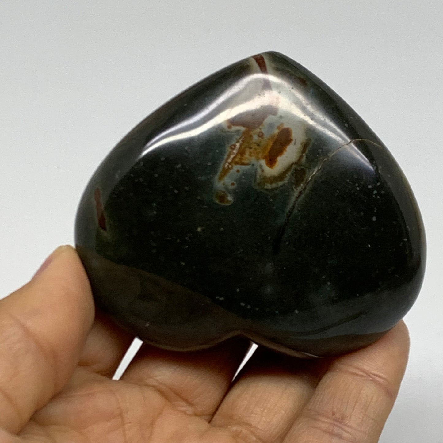 0.29 lbs, 2.3"x2.7"x1", Polychrome Jasper Heart Polished Crystal, B38050