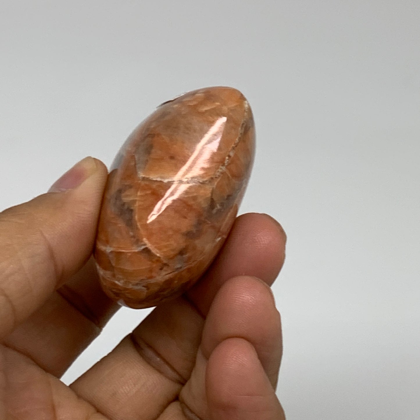 83.1g, 1.9"x2.1"x1", Peach Moonstone Heart Crystal Polished, B34997