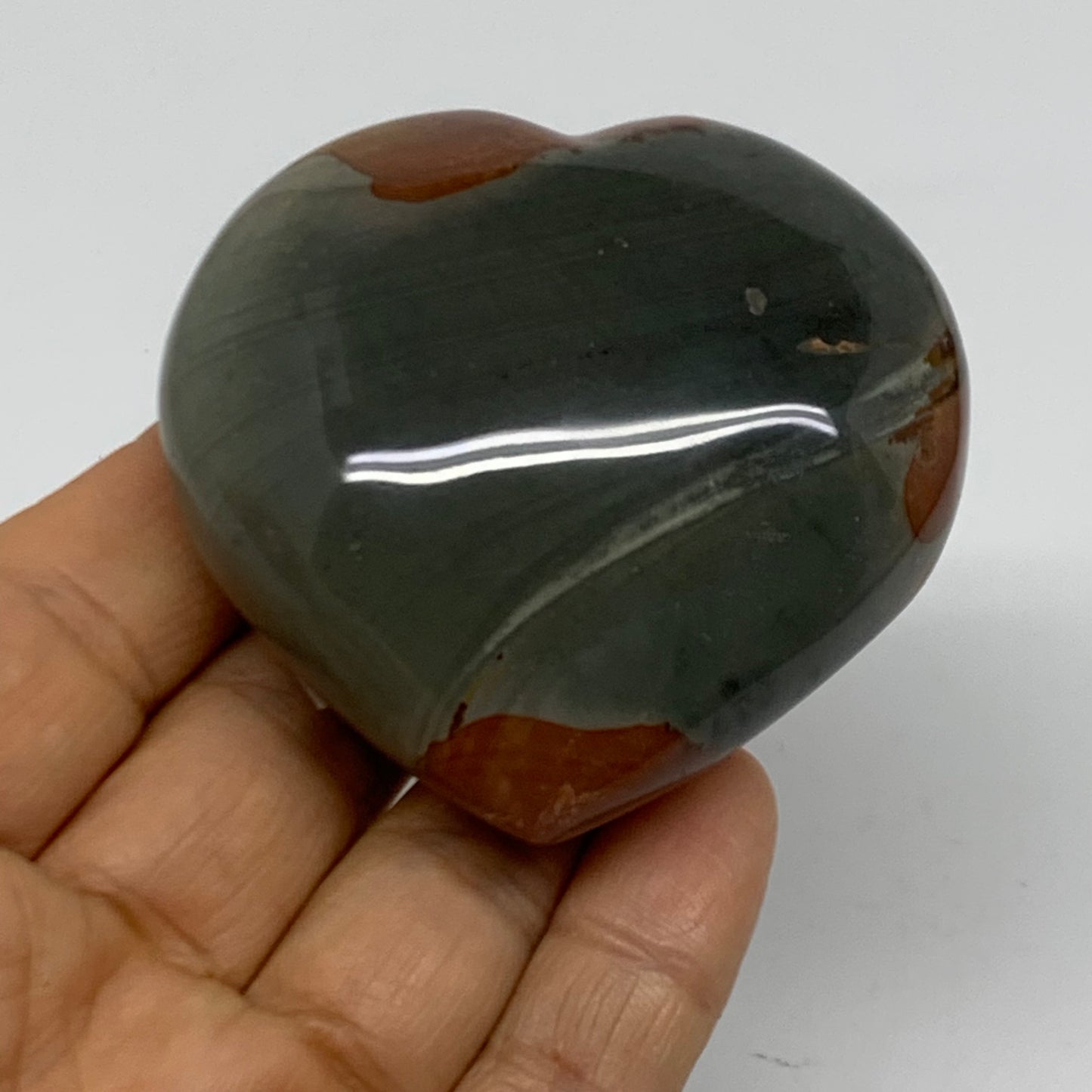 0.28 lbs, 2.4"x2.5"x1.1", Polychrome Jasper Heart Polished Crystal, B38051