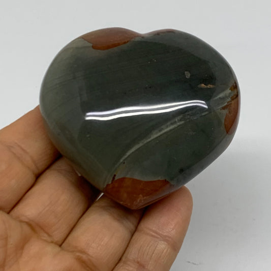 0.28 lbs, 2.4"x2.5"x1.1", Polychrome Jasper Heart Polished Crystal, B38051