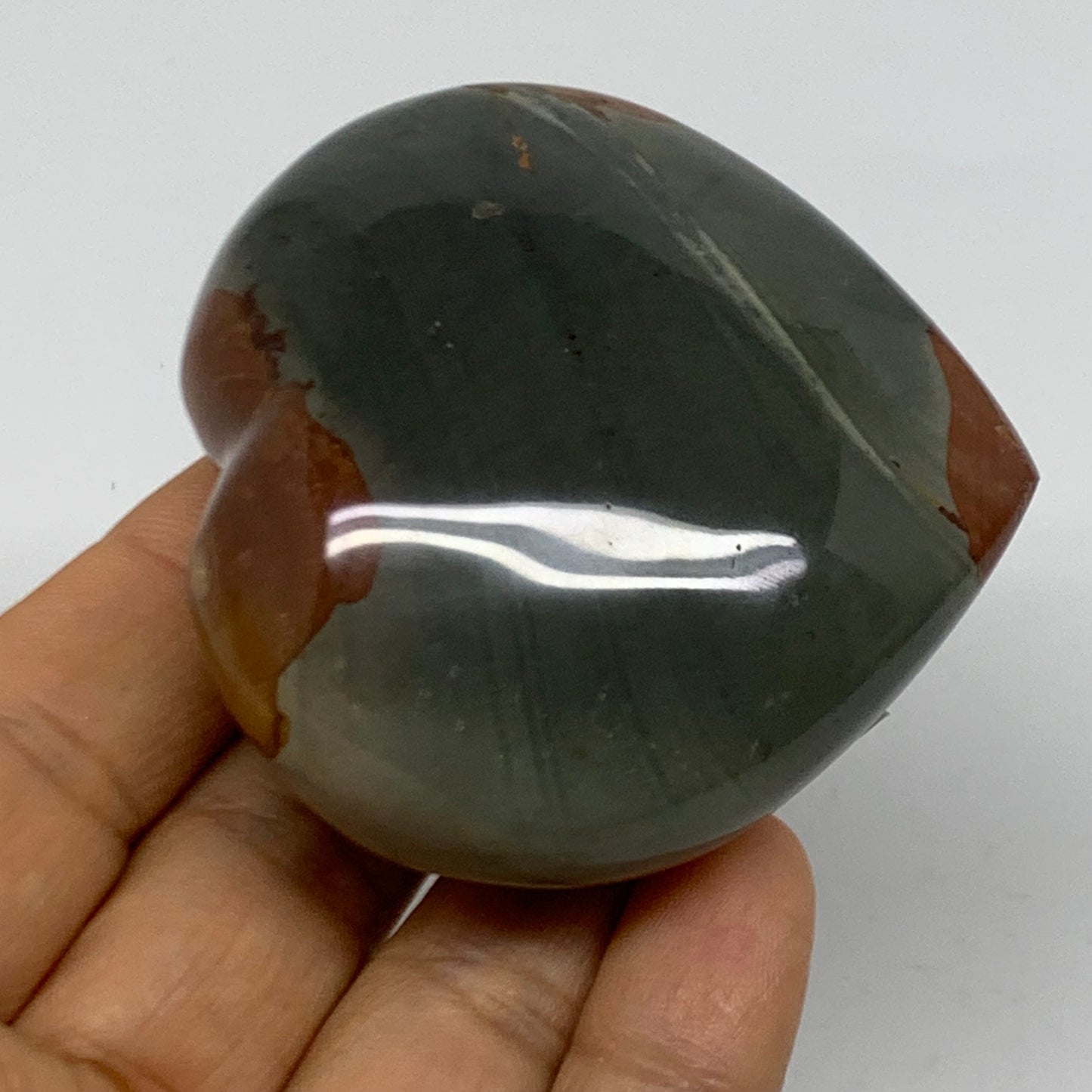 0.28 lbs, 2.4"x2.5"x1.1", Polychrome Jasper Heart Polished Crystal, B38051