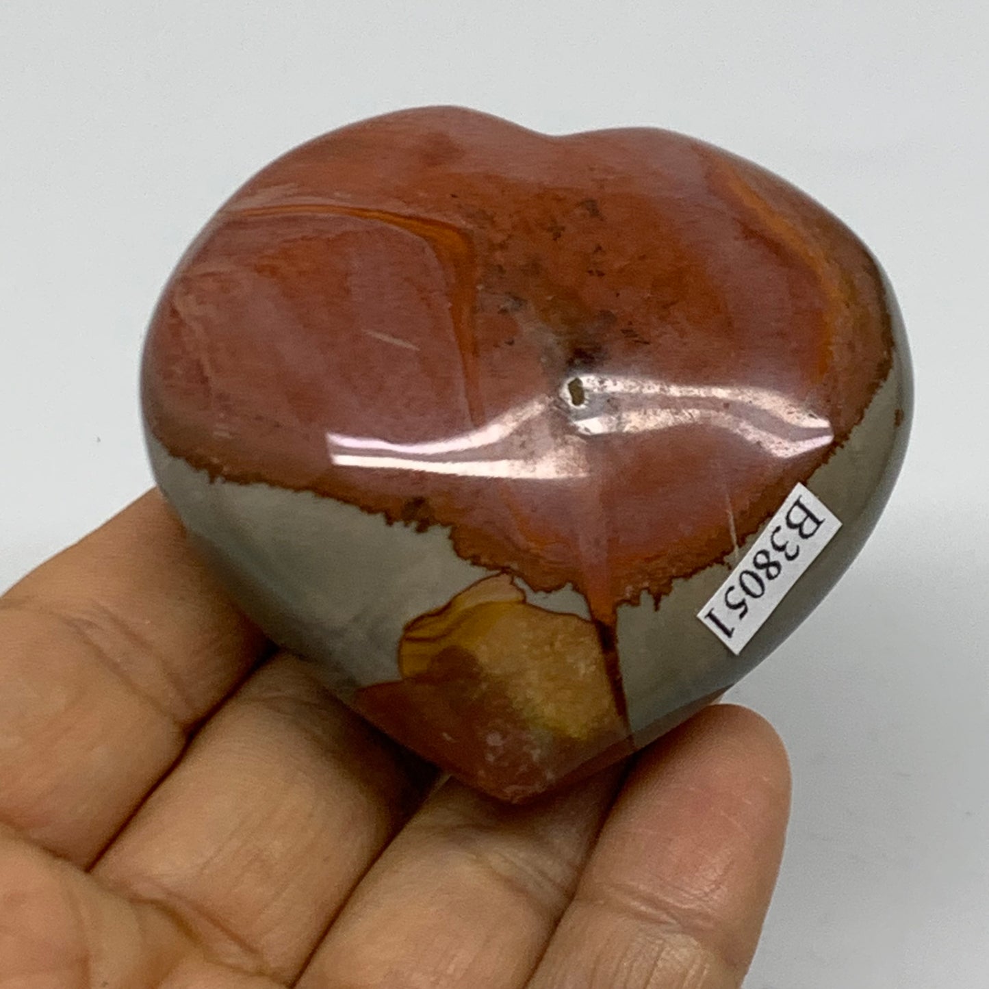 0.28 lbs, 2.4"x2.5"x1.1", Polychrome Jasper Heart Polished Crystal, B38051