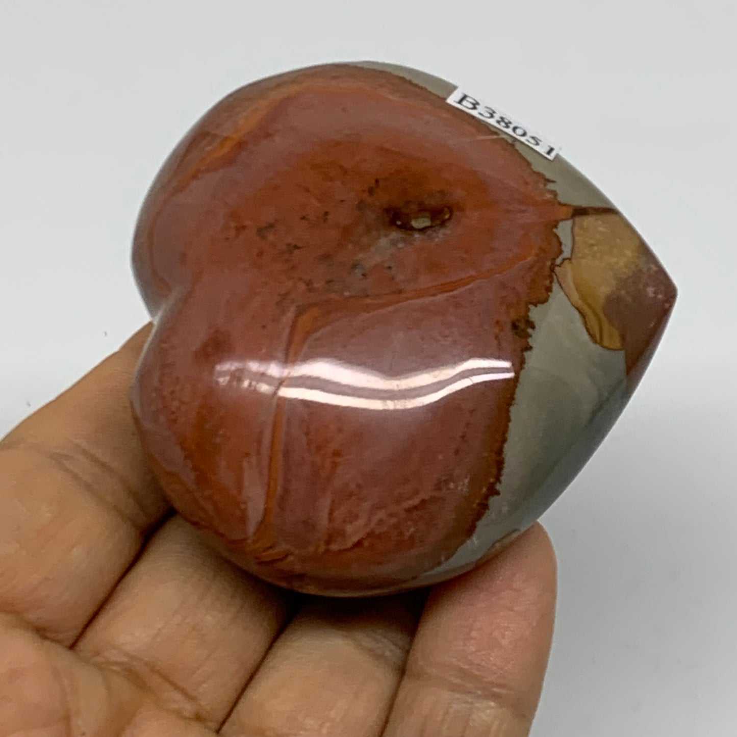 0.28 lbs, 2.4"x2.5"x1.1", Polychrome Jasper Heart Polished Crystal, B38051