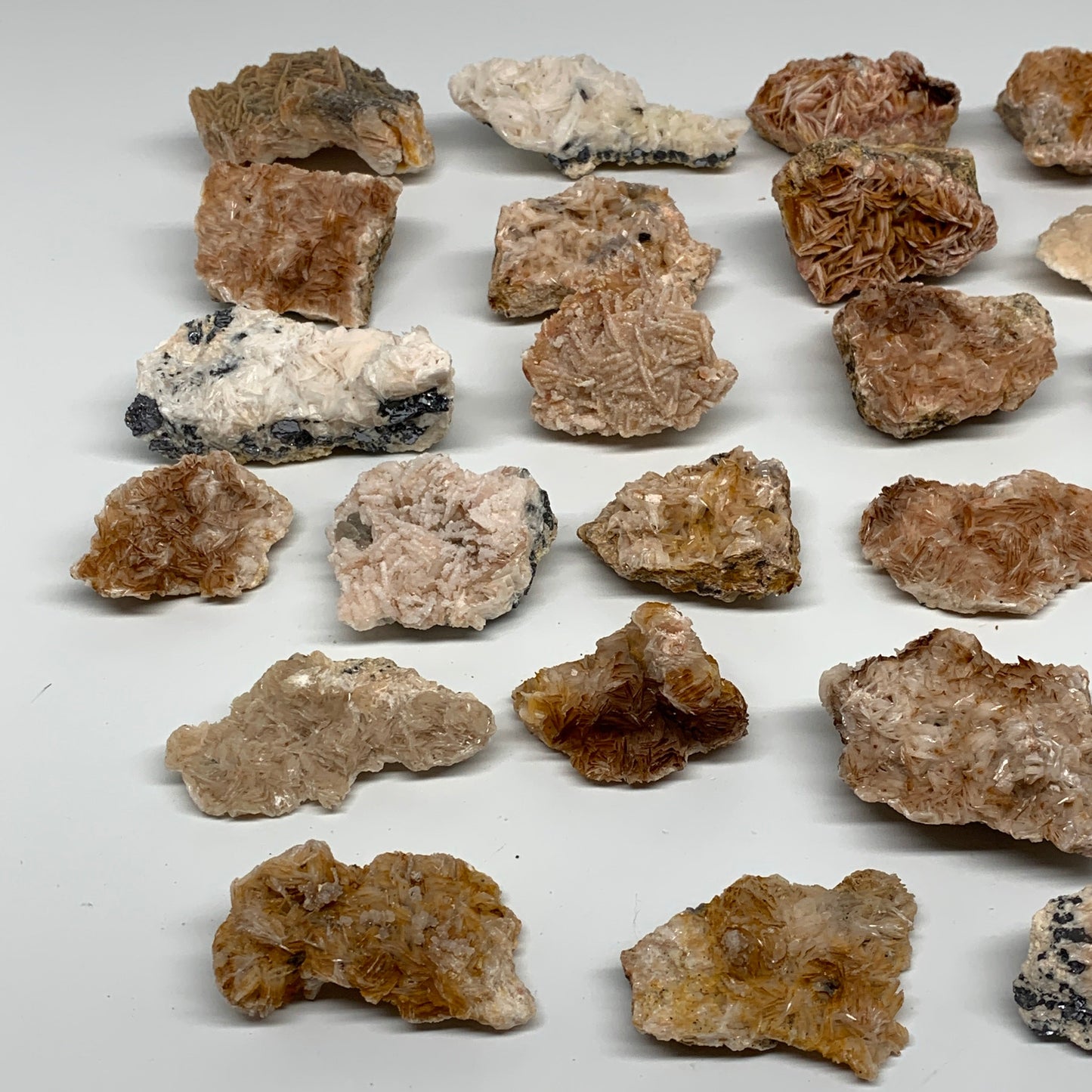 5.16 lbs, 1.9"-3.5", 24pcs Lot, Small Golden Barite Mineral Specimen, B33564