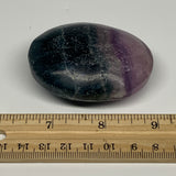 132.6g, 2.5"x1.9"x1", Multi Color Fluorite Palm-Stone Polished Reiki, B28527
