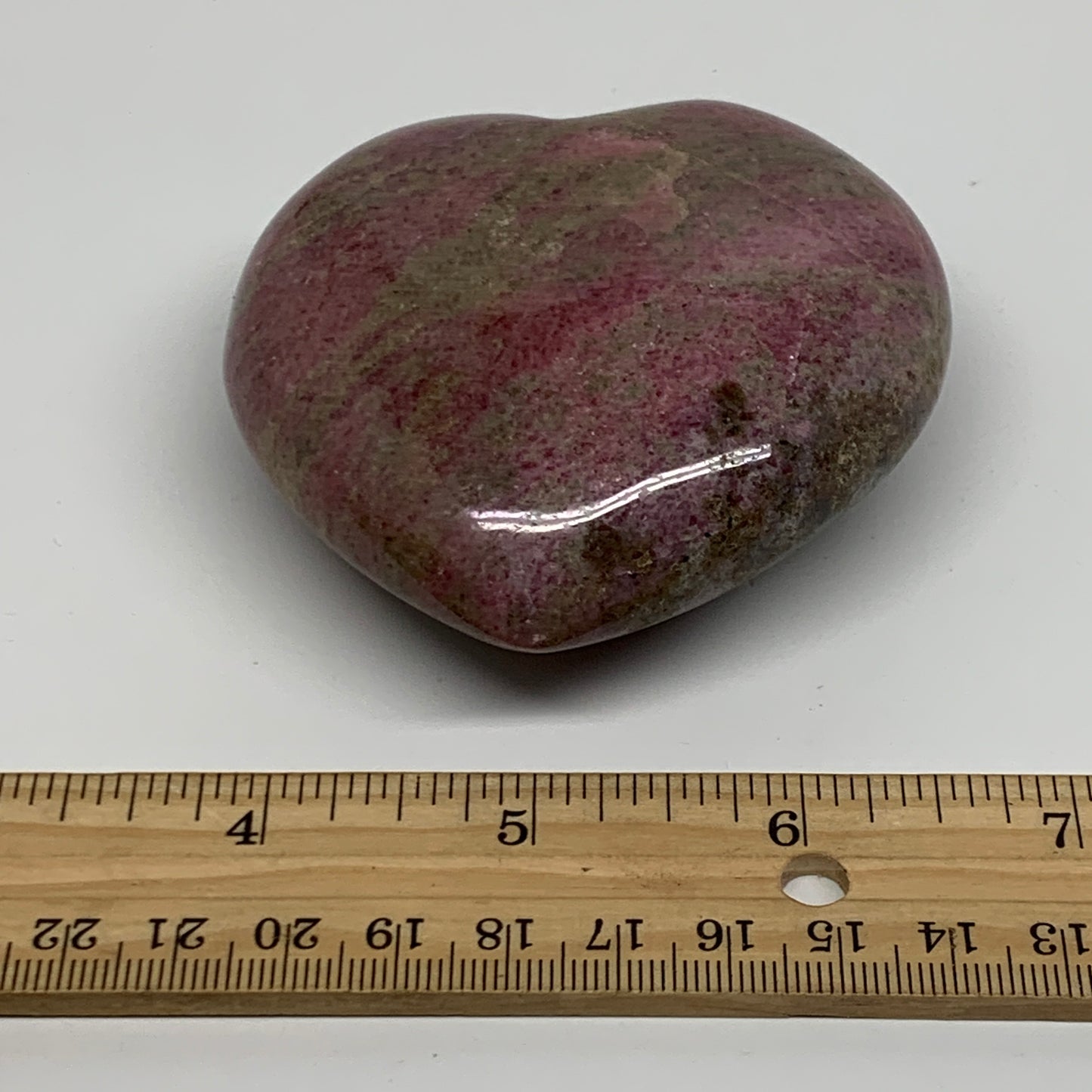 0.71 lbs, 2.9"x3"x1.2", Natural Rhodonite Heart Polished Crystal, B37211