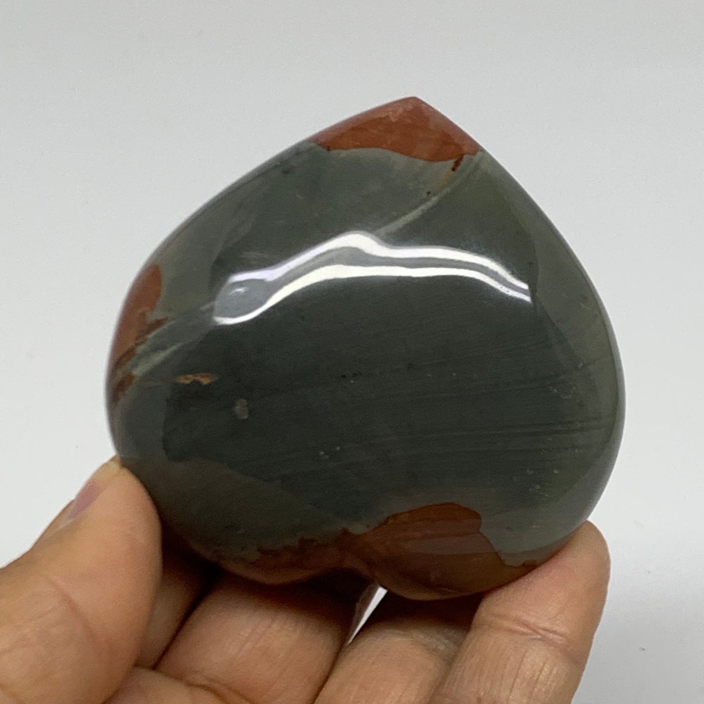 0.28 lbs, 2.4"x2.5"x1.1", Polychrome Jasper Heart Polished Crystal, B38051
