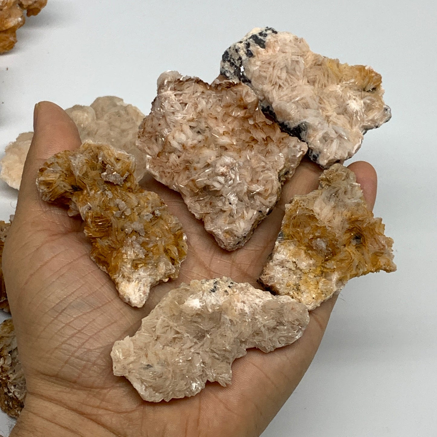 5.16 lbs, 1.9"-3.5", 24pcs Lot, Small Golden Barite Mineral Specimen, B33564