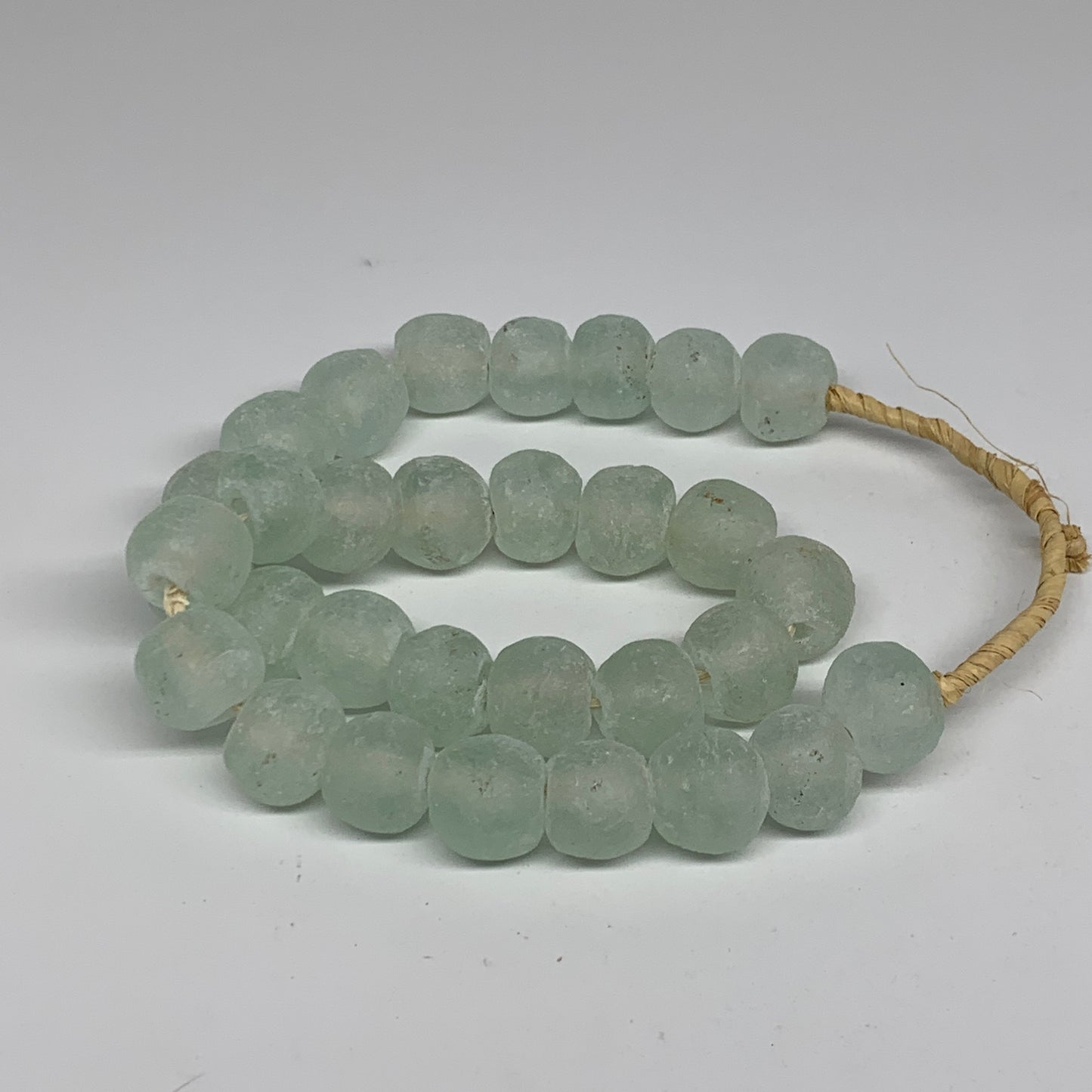 0.95 lbs, 16mm-22mm, 1 Strand, 31 beads, Green/Blue Sea Glass Beads, B35703