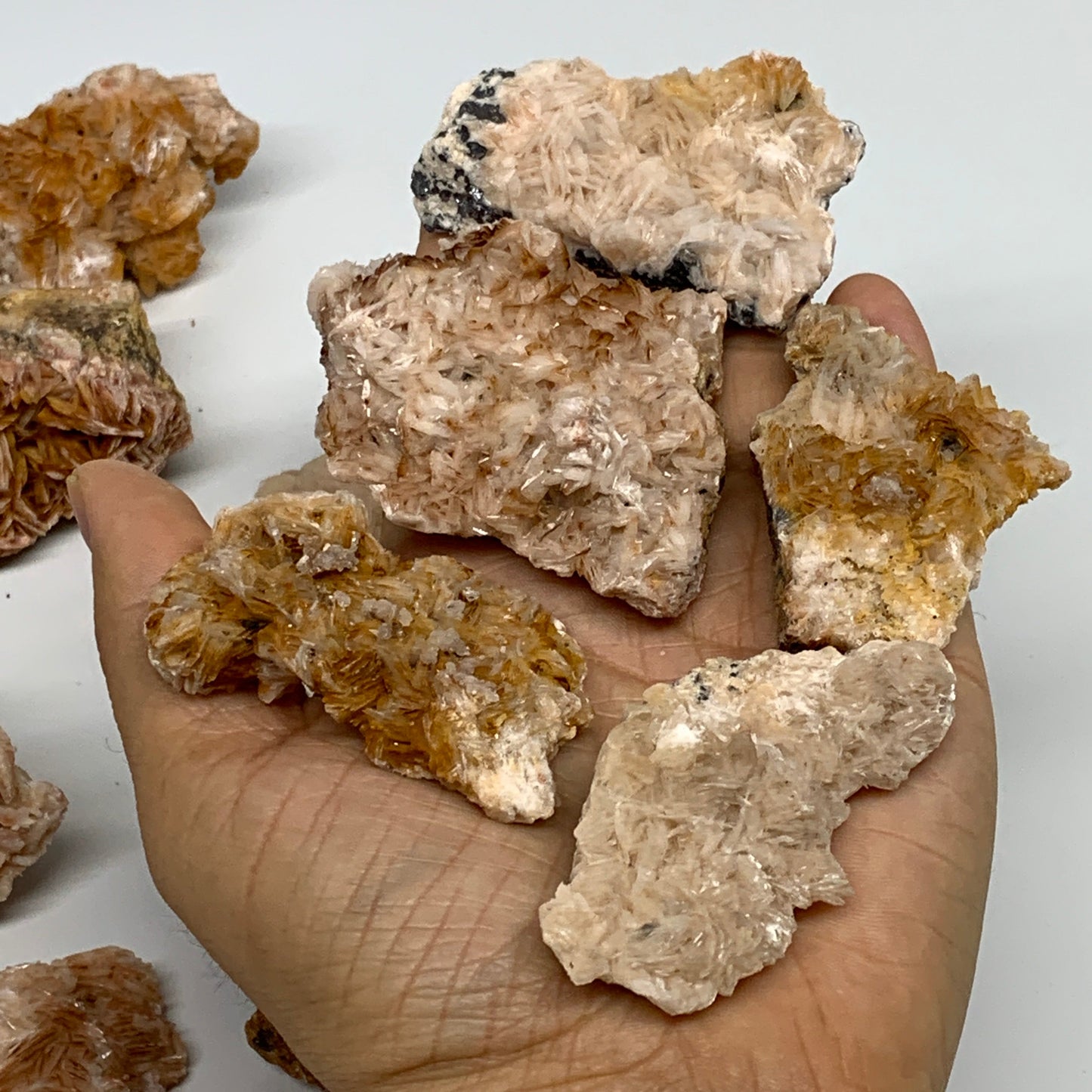 5.16 lbs, 1.9"-3.5", 24pcs Lot, Small Golden Barite Mineral Specimen, B33564