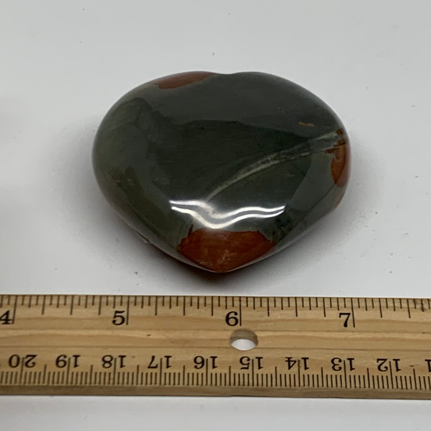 0.28 lbs, 2.4"x2.5"x1.1", Polychrome Jasper Heart Polished Crystal, B38051