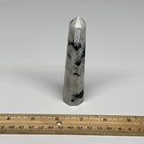 85.8g, 4.1"x0.9", Rainbow Moonstone Tower Obelisk Point Crystal @India, B29227