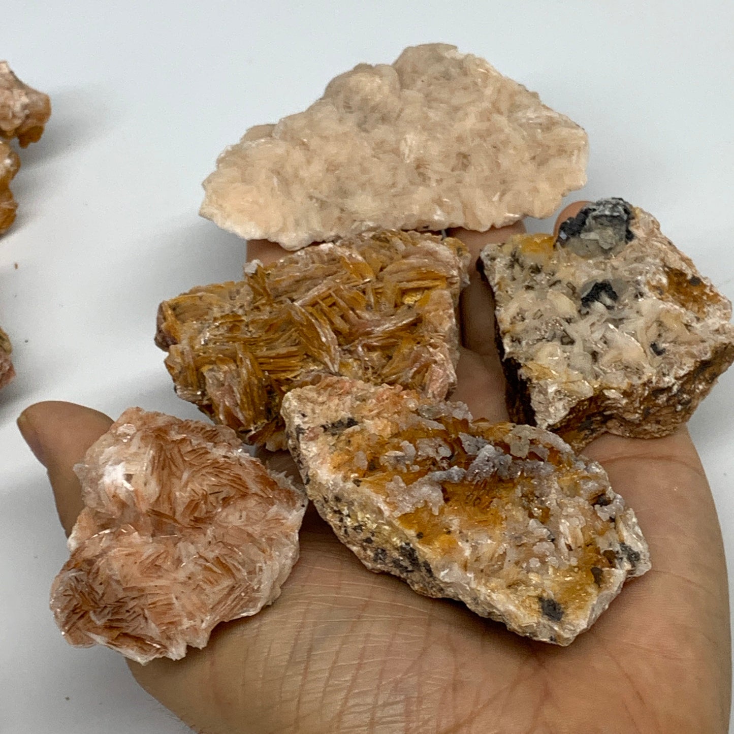 5.16 lbs, 1.9"-3.5", 24pcs Lot, Small Golden Barite Mineral Specimen, B33564
