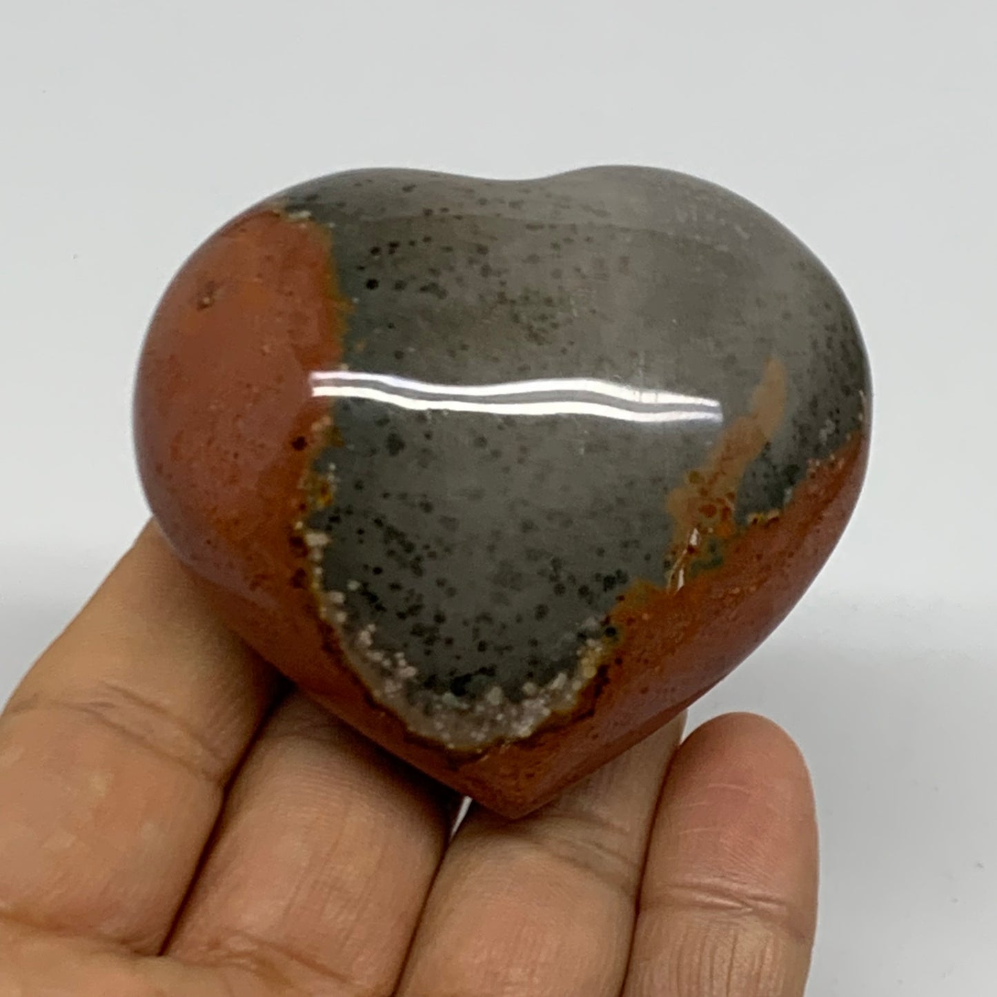 0.28 lbs, 2.2"x2.4"x1.2", Polychrome Jasper Heart Polished Crystal, B38052