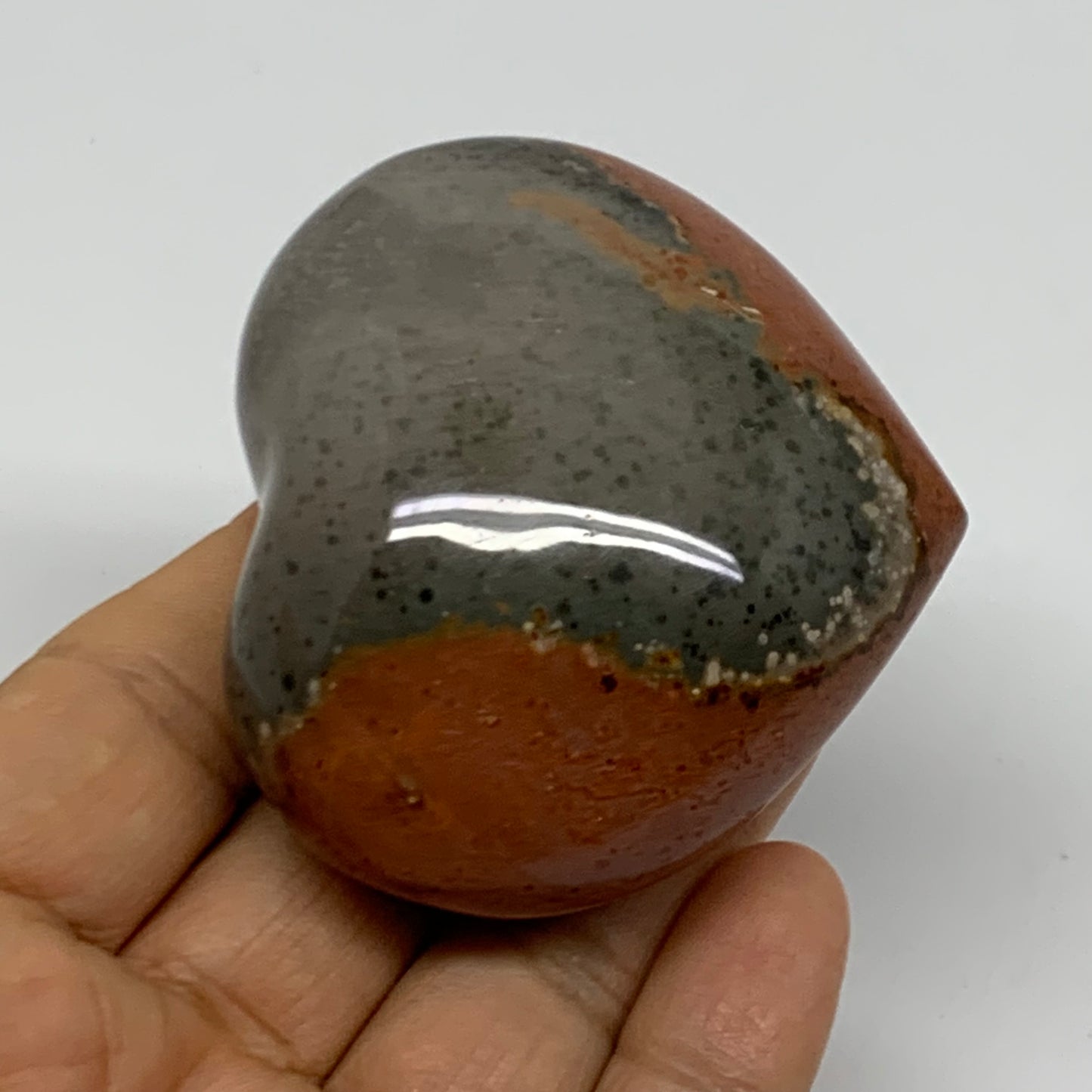 0.28 lbs, 2.2"x2.4"x1.2", Polychrome Jasper Heart Polished Crystal, B38052