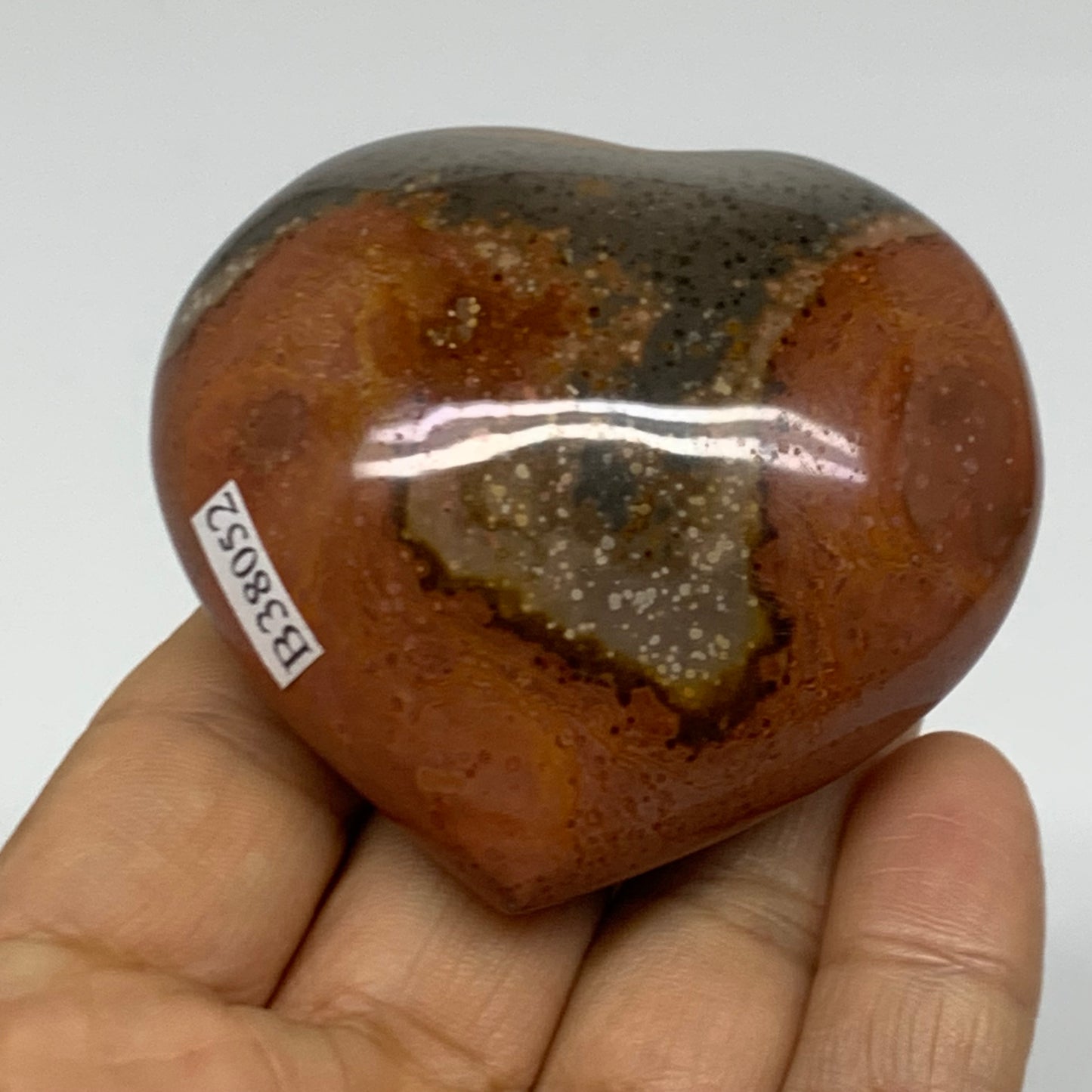 0.28 lbs, 2.2"x2.4"x1.2", Polychrome Jasper Heart Polished Crystal, B38052
