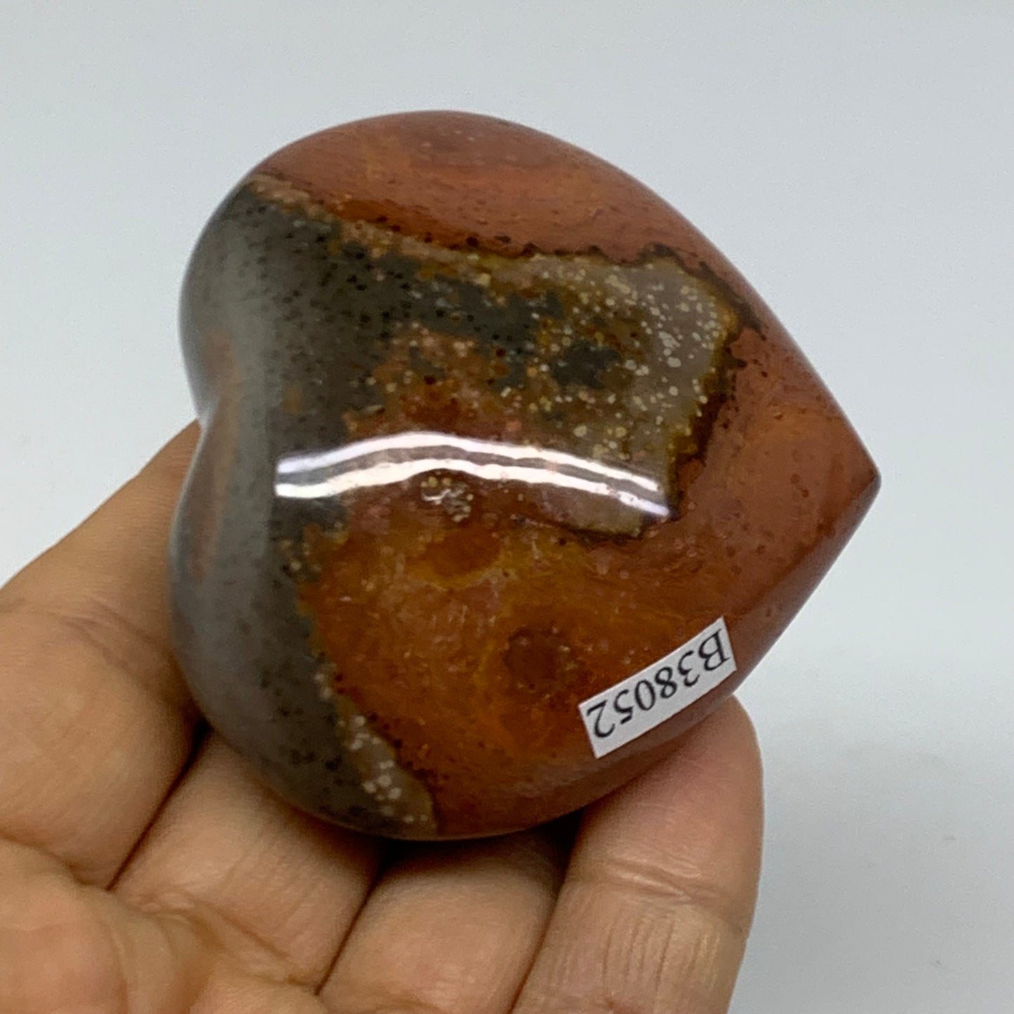 0.28 lbs, 2.2"x2.4"x1.2", Polychrome Jasper Heart Polished Crystal, B38052