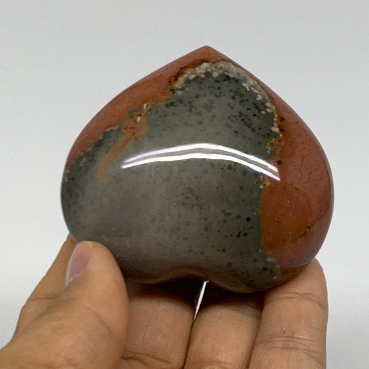 0.28 lbs, 2.2"x2.4"x1.2", Polychrome Jasper Heart Polished Crystal, B38052