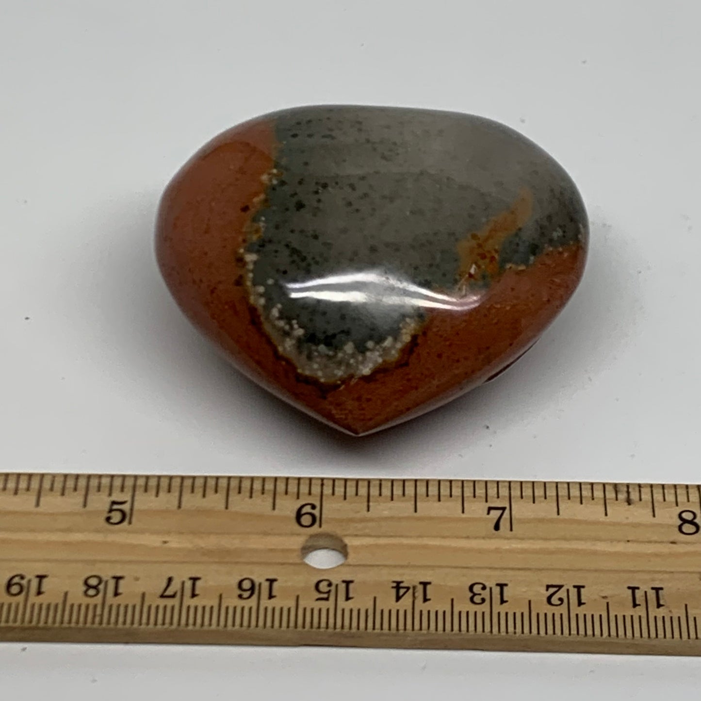 0.28 lbs, 2.2"x2.4"x1.2", Polychrome Jasper Heart Polished Crystal, B38052
