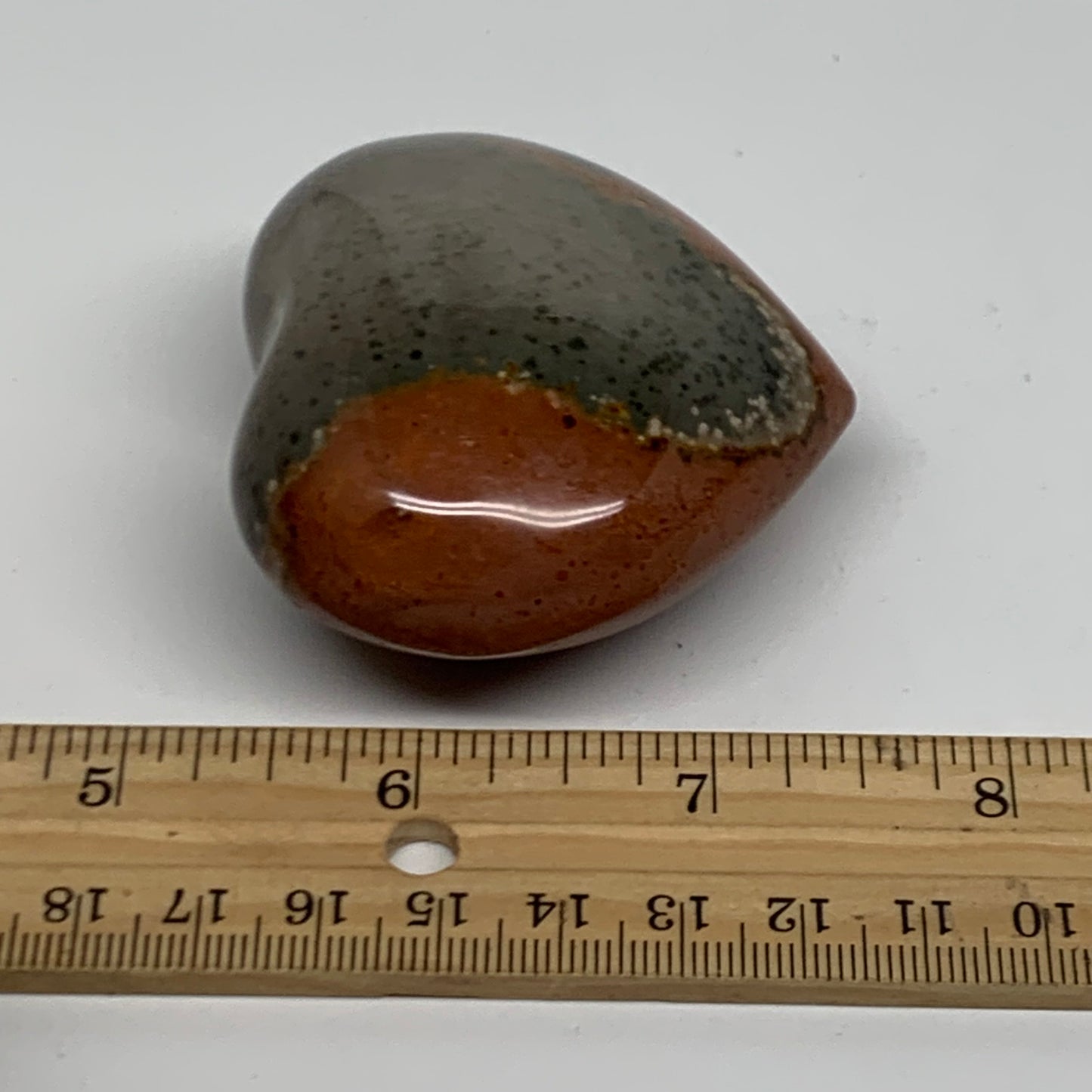 0.28 lbs, 2.2"x2.4"x1.2", Polychrome Jasper Heart Polished Crystal, B38052