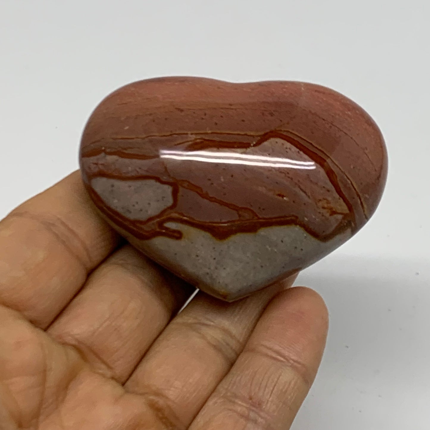 0.20 lbs, 1.8"x2.4"x1.1", Polychrome Jasper Heart Polished Crystal, B38053