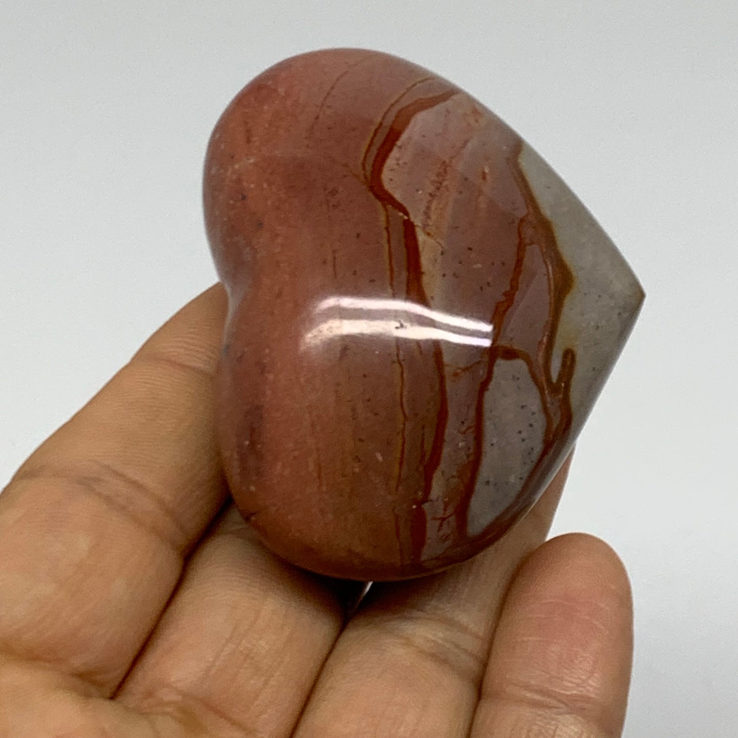 0.20 lbs, 1.8"x2.4"x1.1", Polychrome Jasper Heart Polished Crystal, B38053